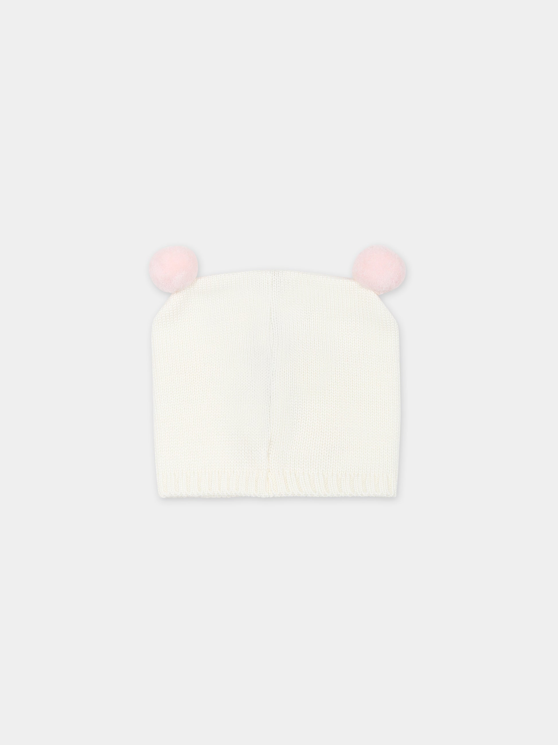 Cappello bianco per neonata,Little Bear,7135 LATTE/CIPRIA