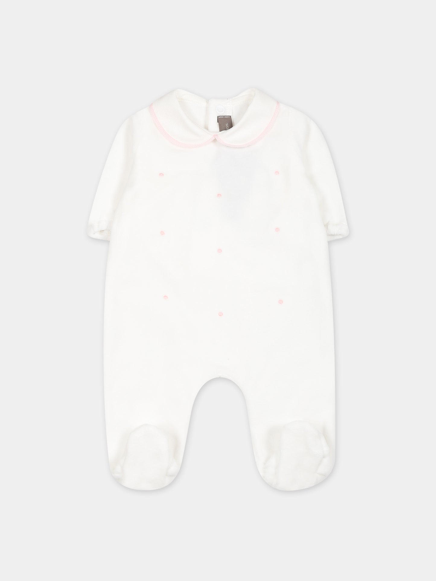 Tutina bianca per neonata,Little Bear,7039 LATTE/ROSA