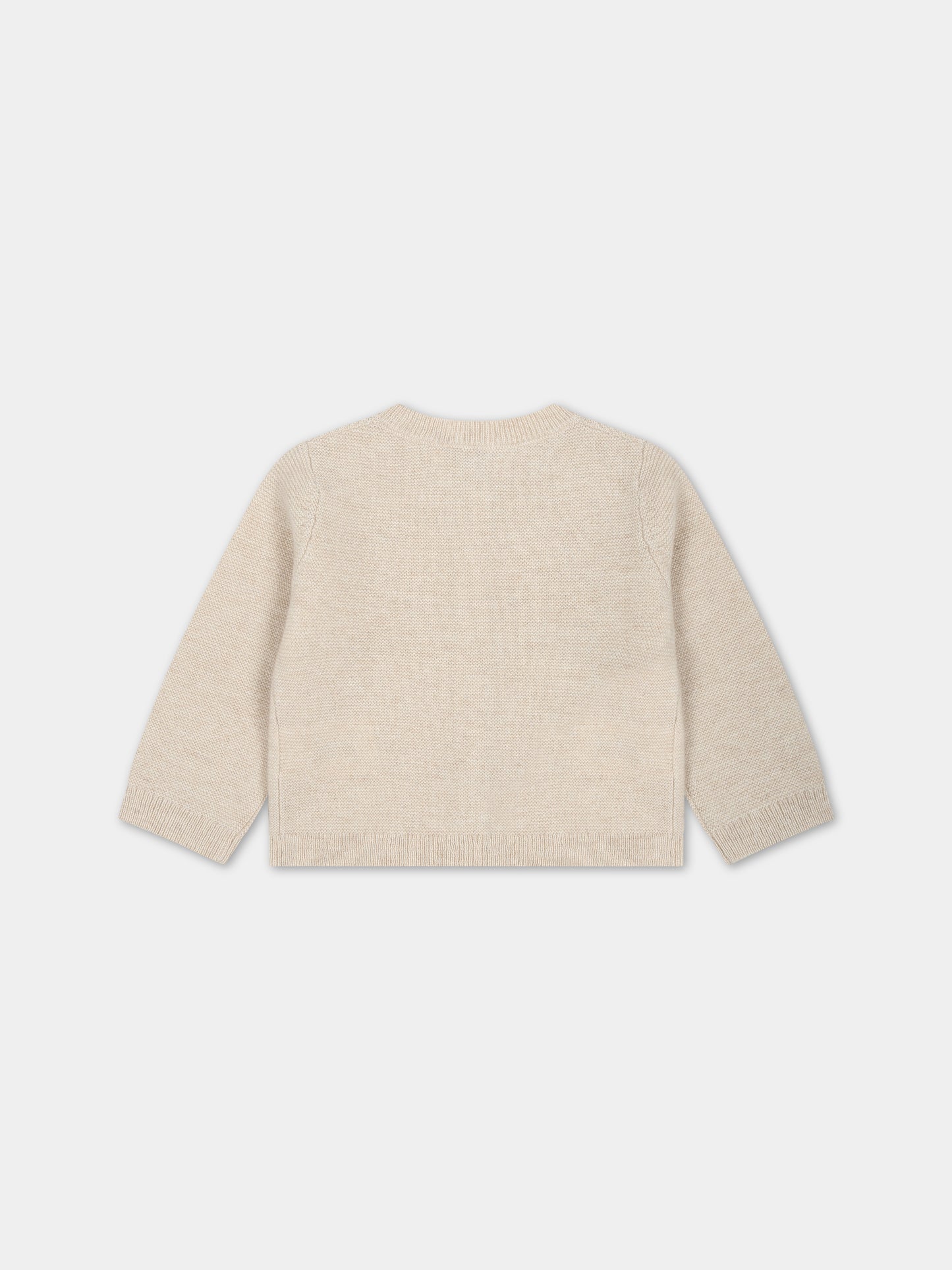 Cardigan beige per neonata con ciliegie,Bonpoint,W03XCAK00102 106