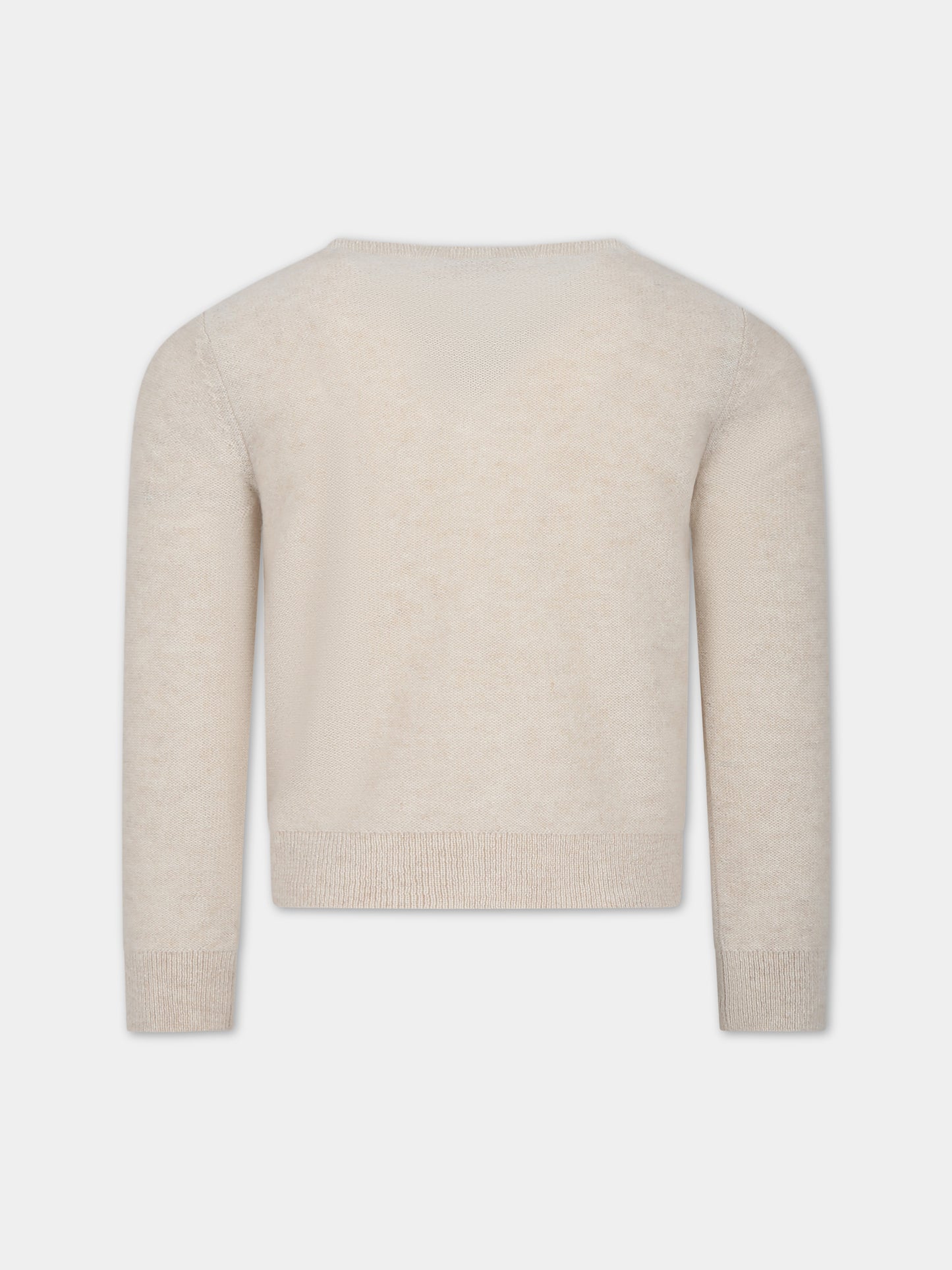 Cardigan beige per bambina con ciliegie,Bonpoint,W03GCAK00007 106