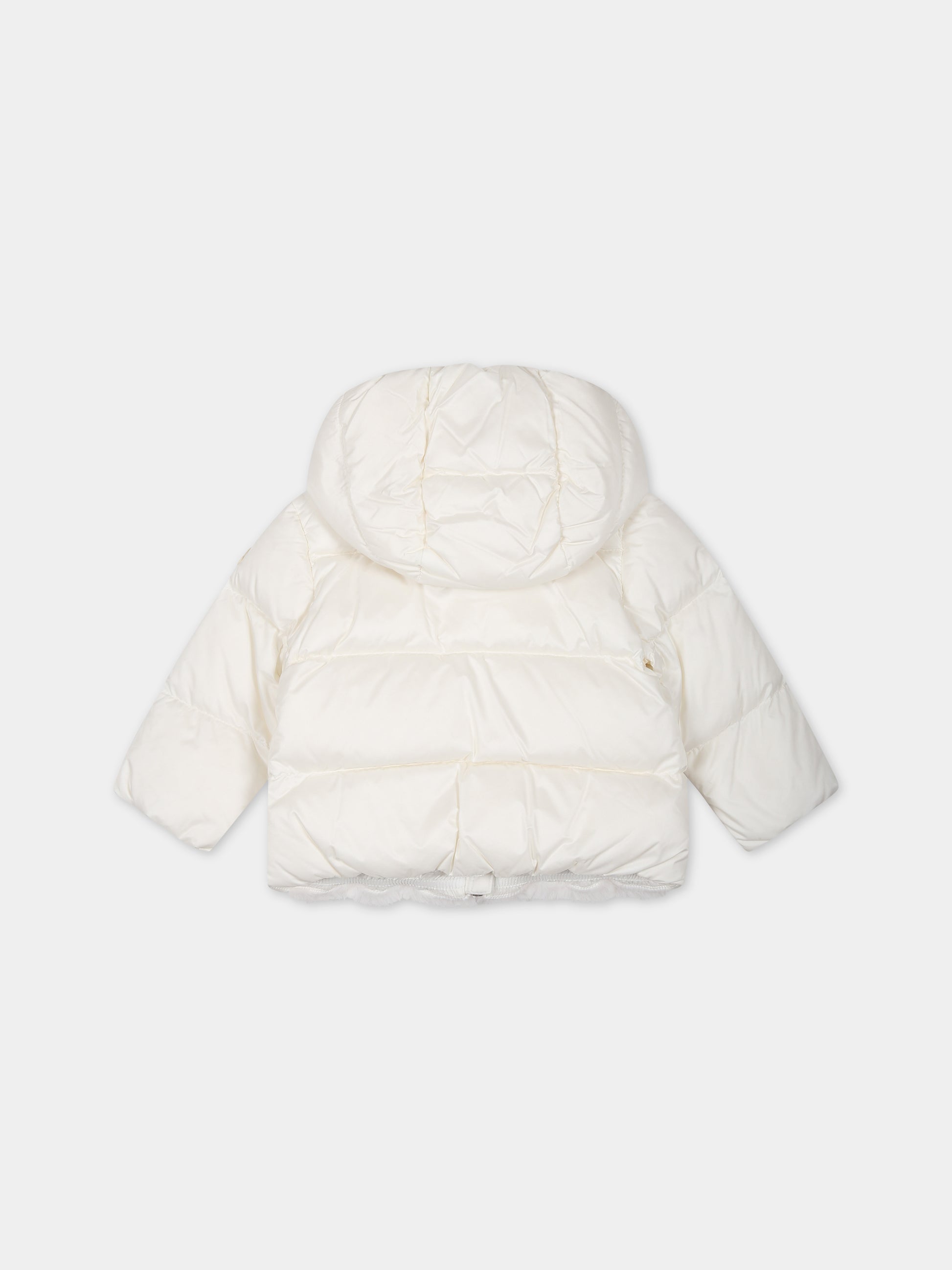 Piumino Natas bianco per neonata con logo,Moncler Kids,951 1A00027 595FE 034