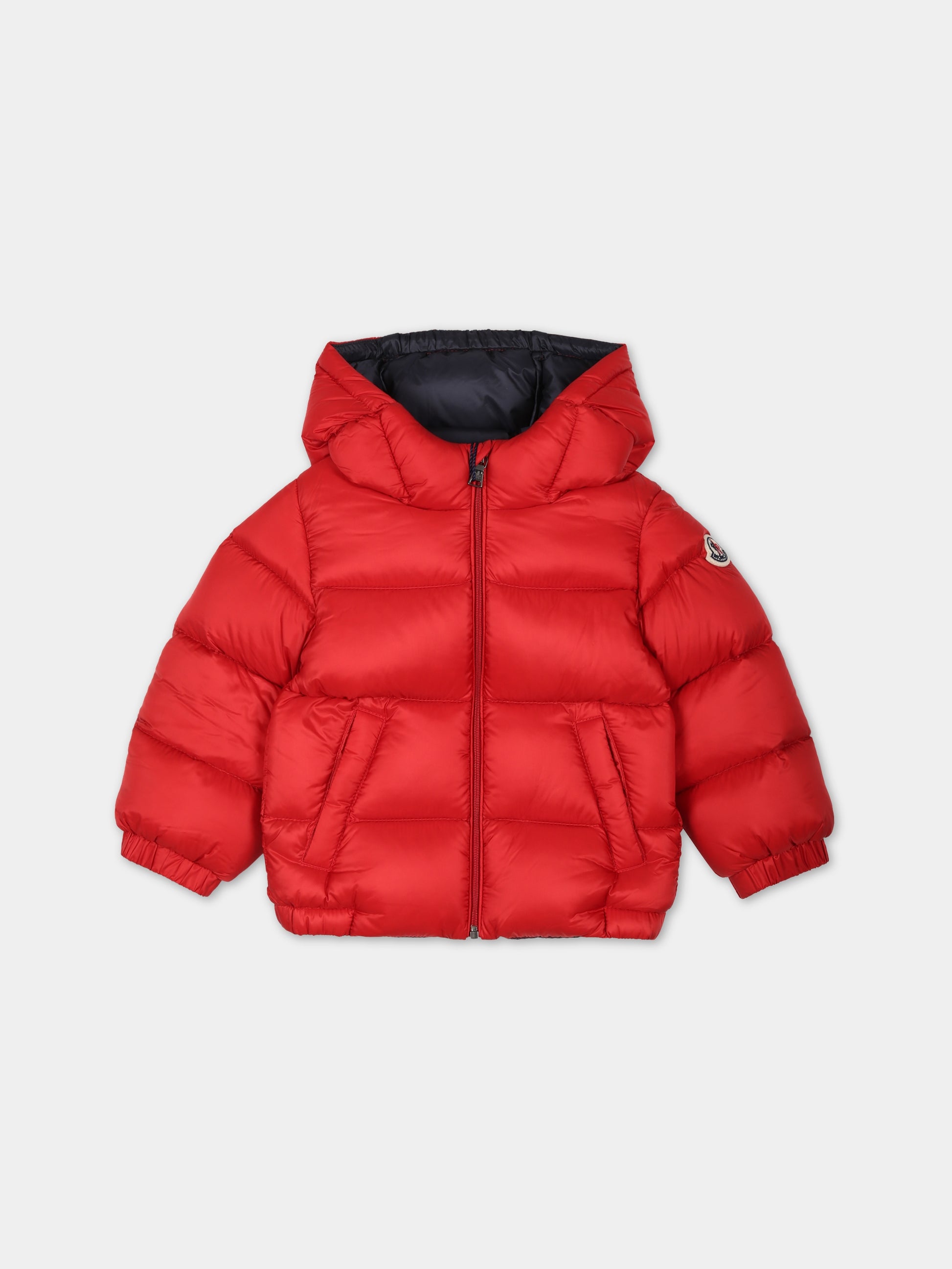 Piumino New Macaire rosso per neonato con logo,Moncler Kids,951 1A00041 53048 45E