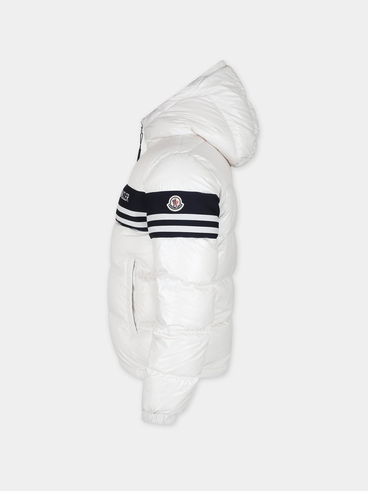 Piumino Mangal bianco per bambino con logo,Moncler Kids,954 1A00057 595ZJ 034
