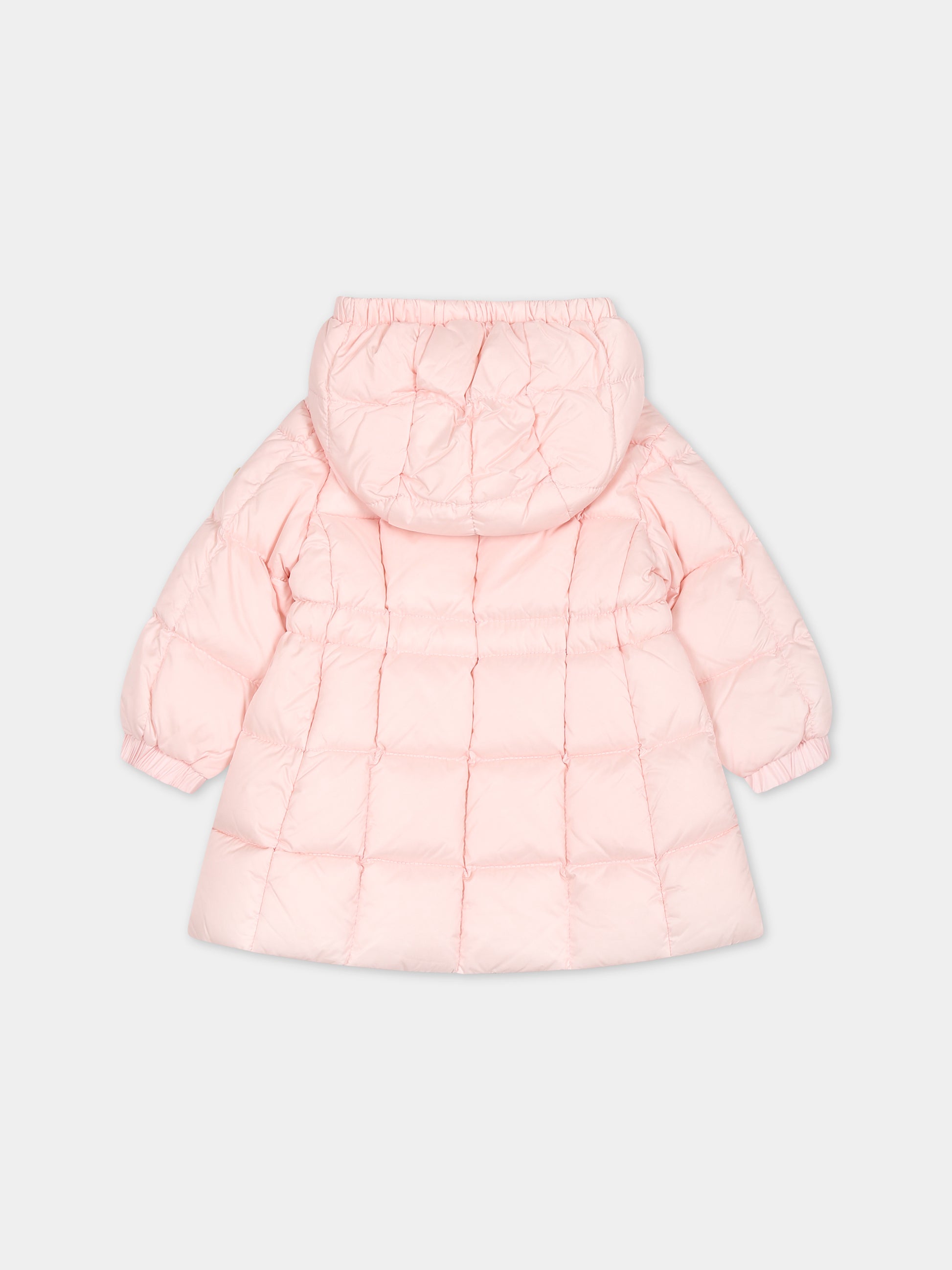 Piumino Anya rosa per neonata con logo,Moncler Kids,951 1C00004 595FE 503