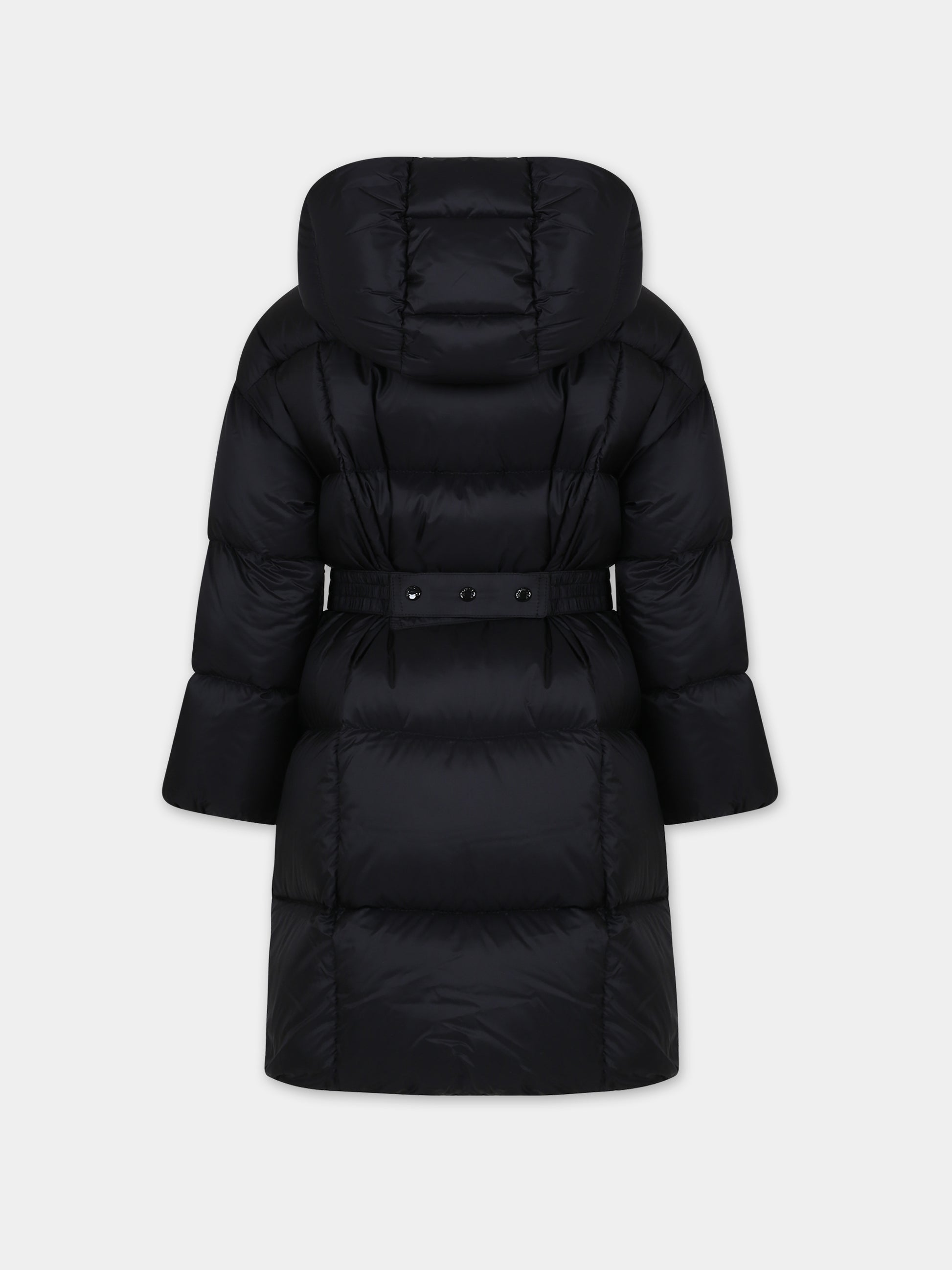 Piumino lungo Caille nero per bambina con logo,Moncler Kids,954 1C00020 595FE 999