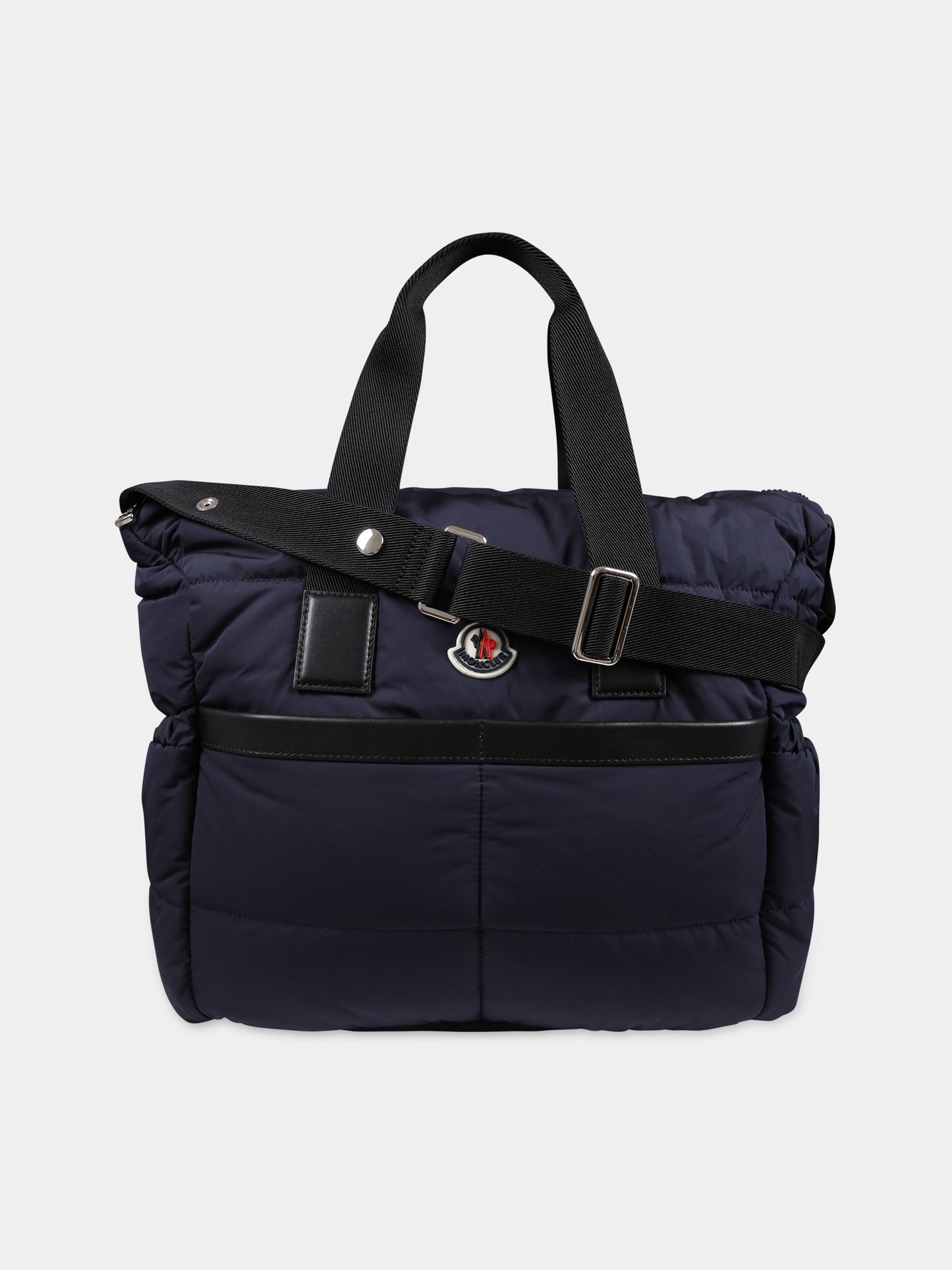 Borsa mamma blu per neonati con logo,Moncler Kids,951 5D00001 M3556 755