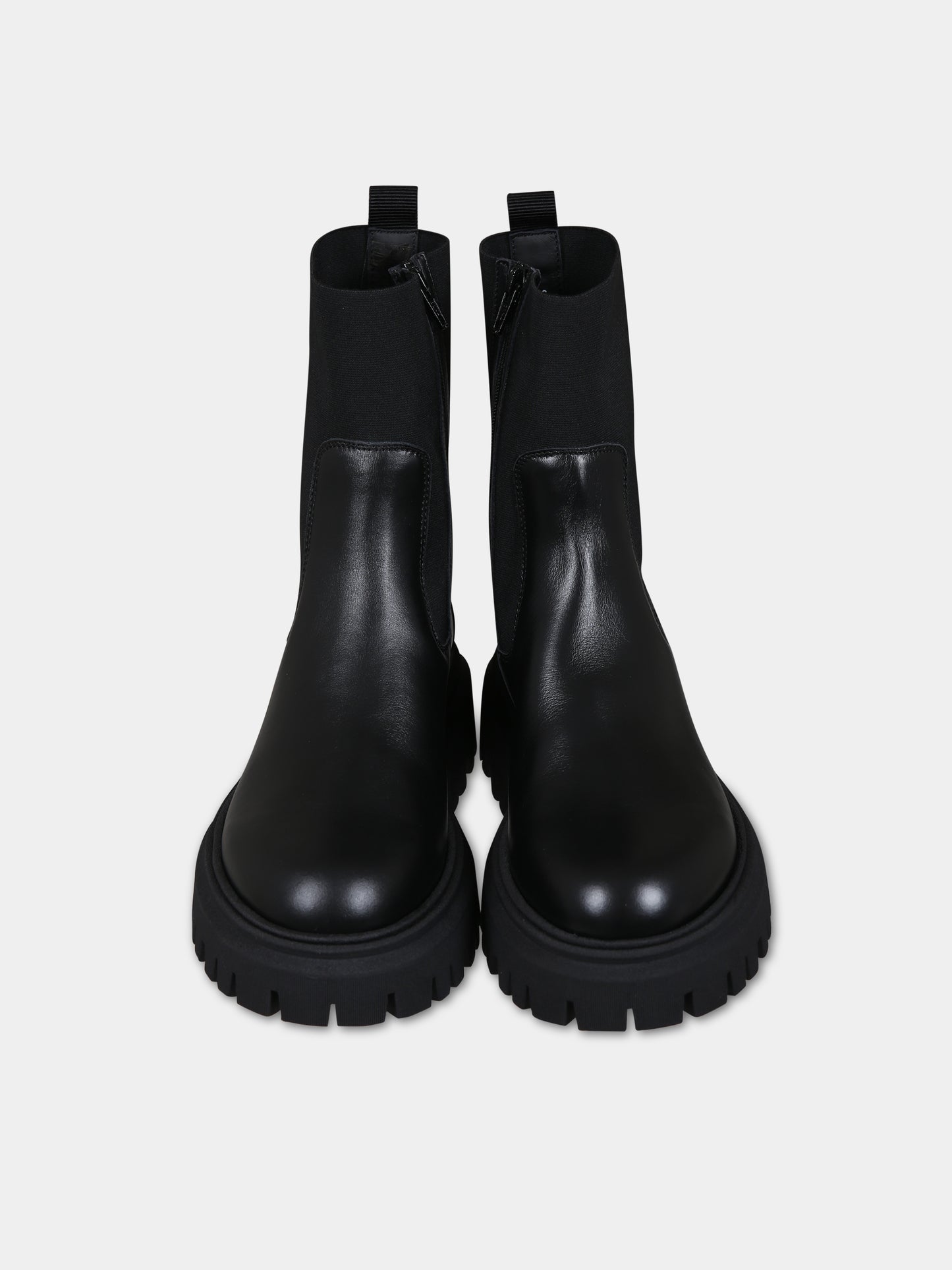 Stivali neri per bambina con logo,Moncler Kids,954 4F00030 M2302 999