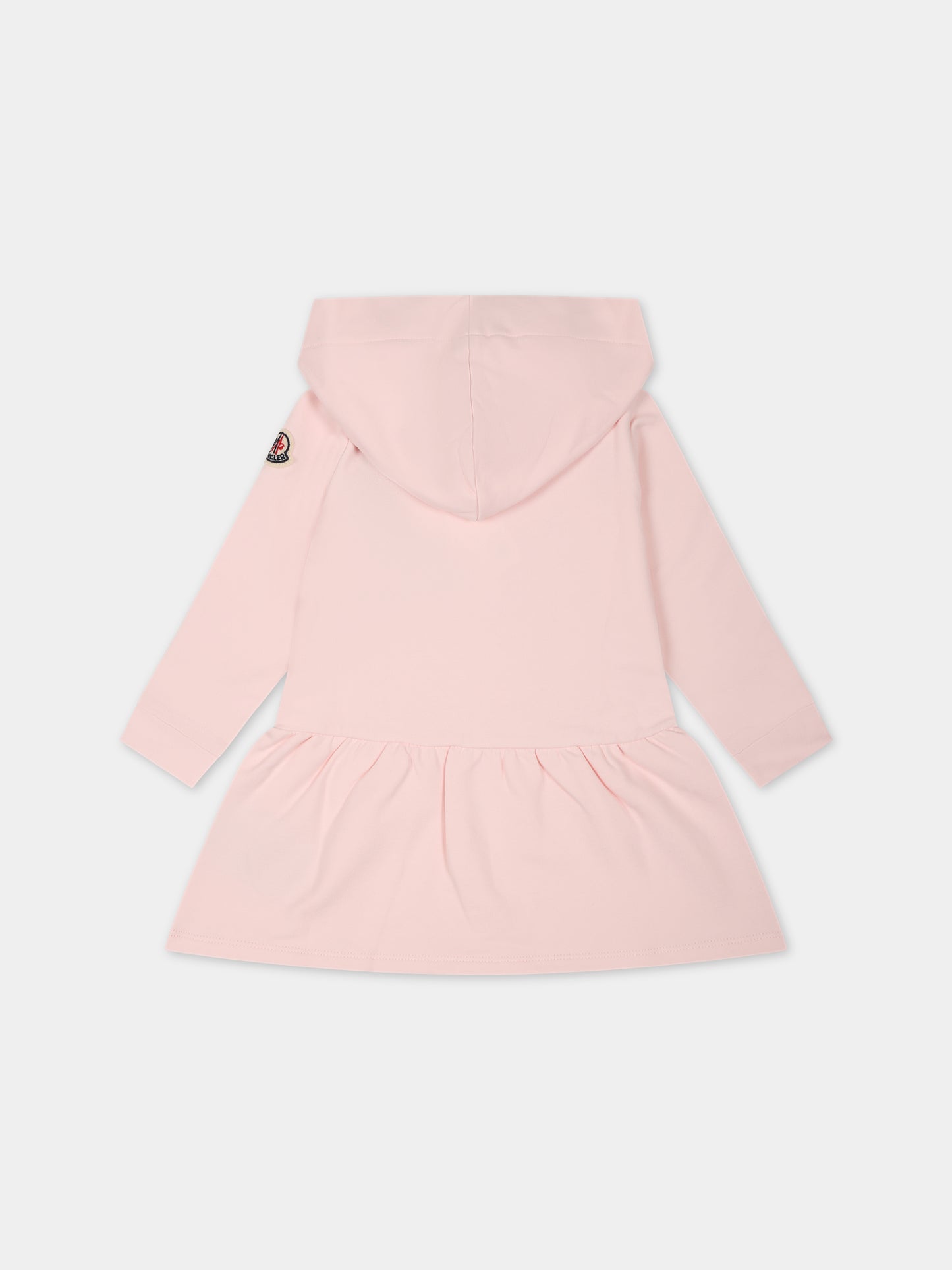 Vestito rosa per neonata con logo,Moncler Kids,951 8I00005 89A23 503