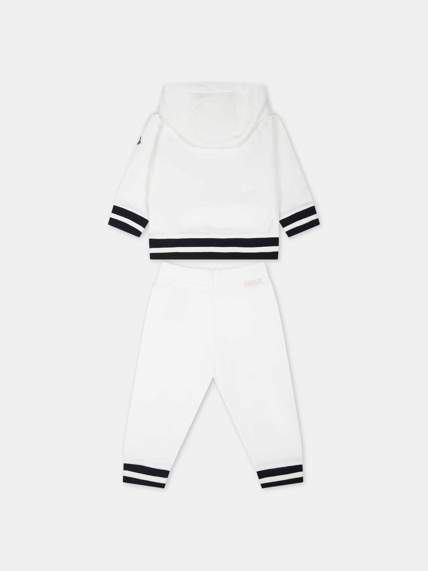 Completo bianco per neonato con logo,Moncler Kids,951 8M00022 80996 034