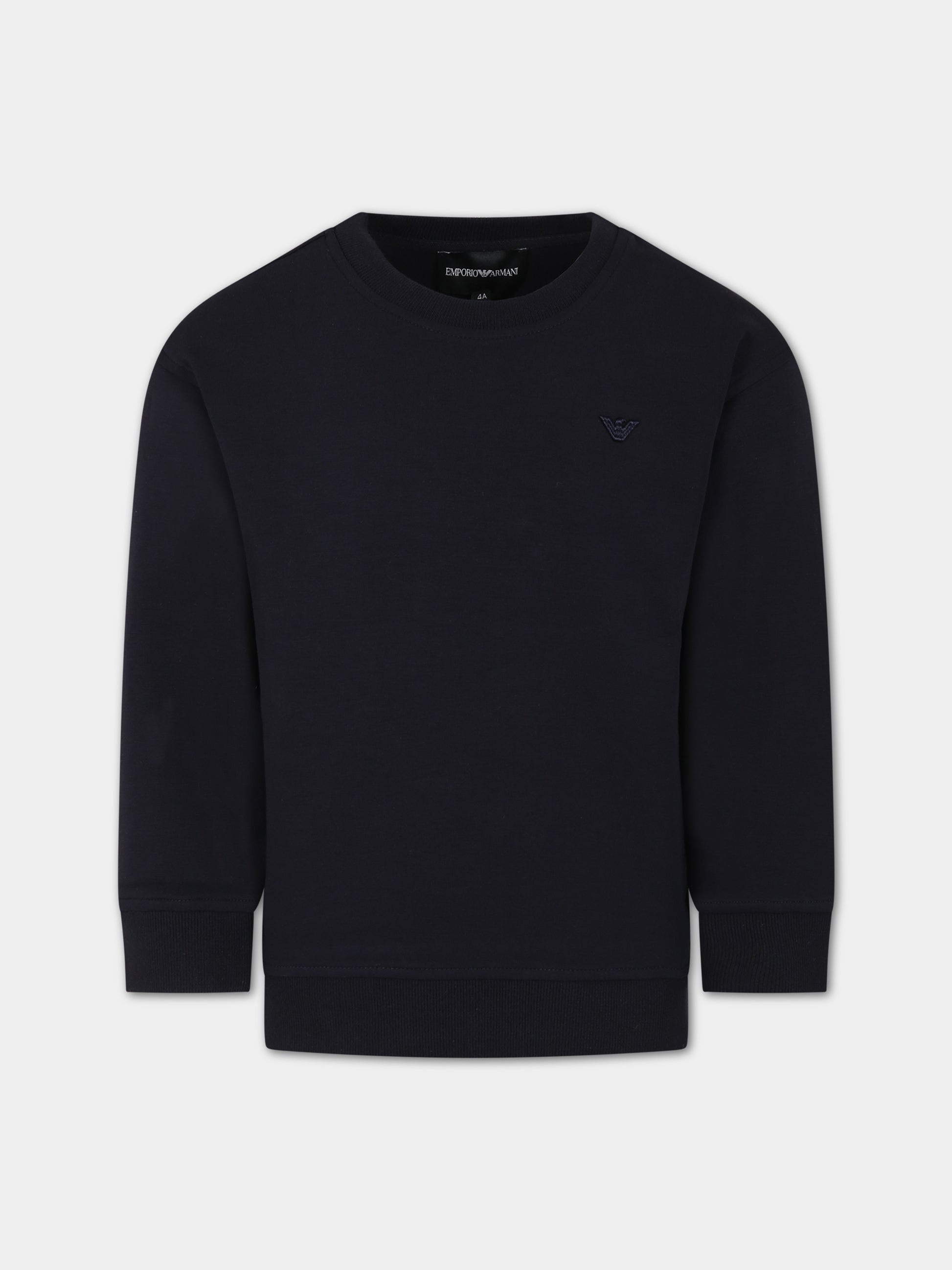 Felpa blu per bambino con logo,Armani Junior,6R4MF2 1JHSZ 09R3