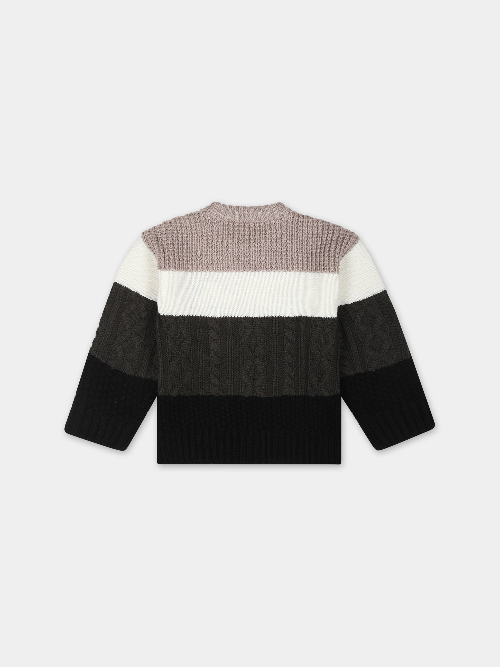 Maglione multicolor per neonato con aquilotto e logo,Armani Junior,6RHM59 4MHEZ F129