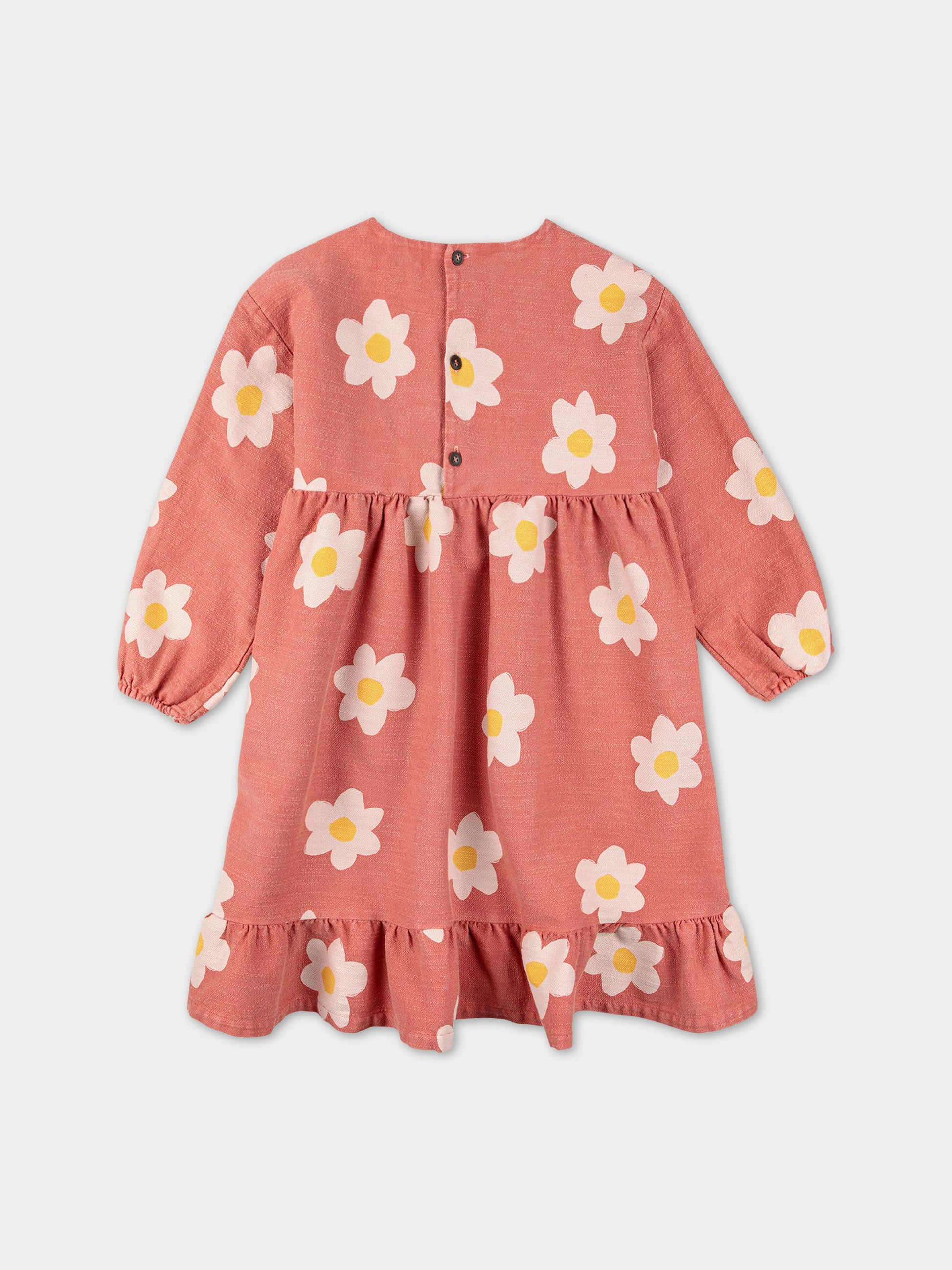 Vestito rosa per bambina con stampa margherite,Bobo Choses,223AC106