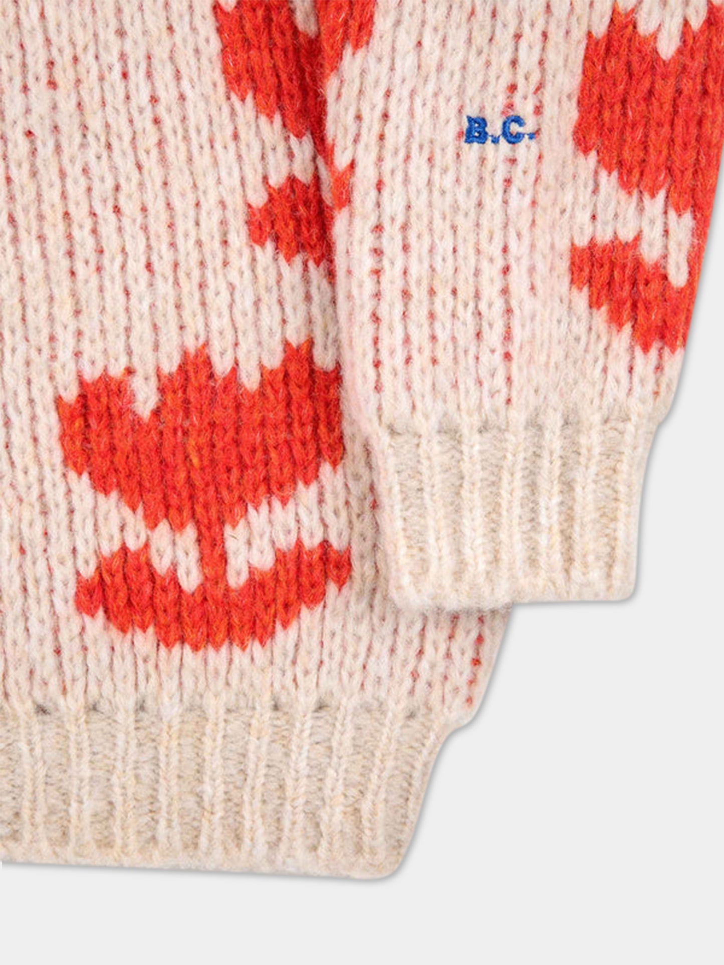 Cardigan avorio per bambina con fiori all-over,Bobo Choses,223AC124