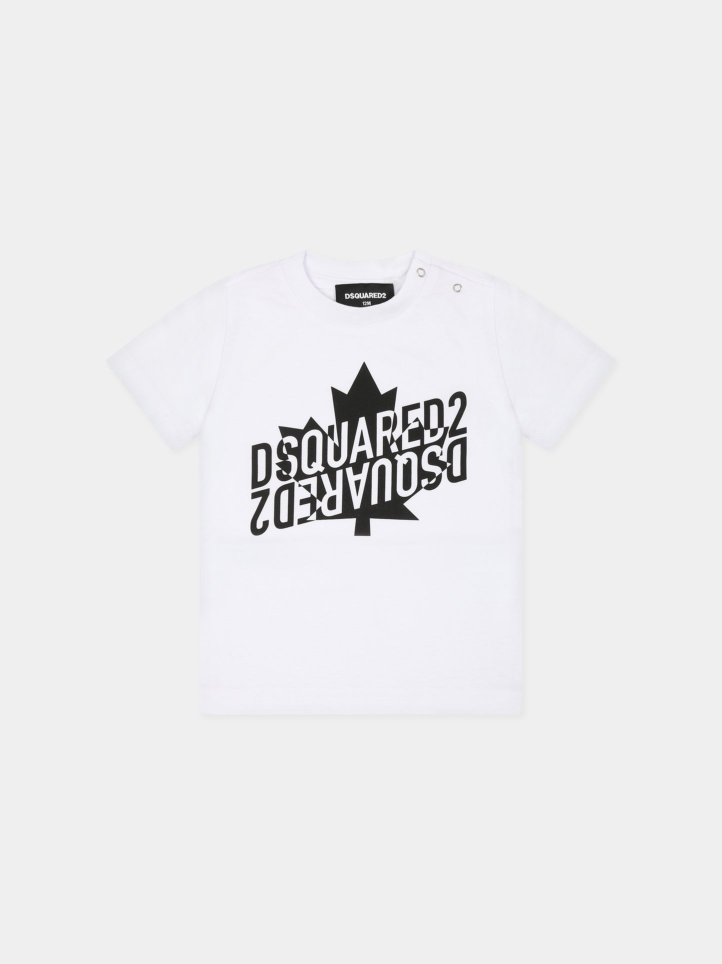 T-shirt bianca per neonato con logo,Dsquared2,DQ1794 D00MV DQ100