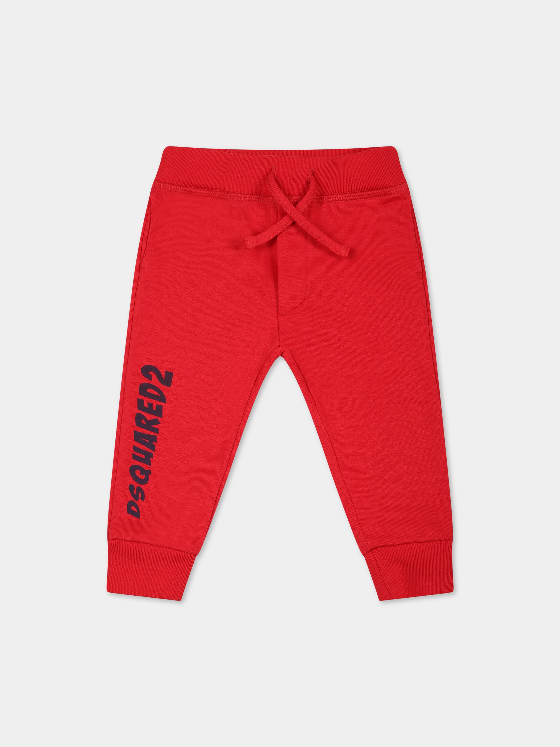 Pantaloni rossi per neonato con logo,Dsquared2,DQ1800 D003G DQ411