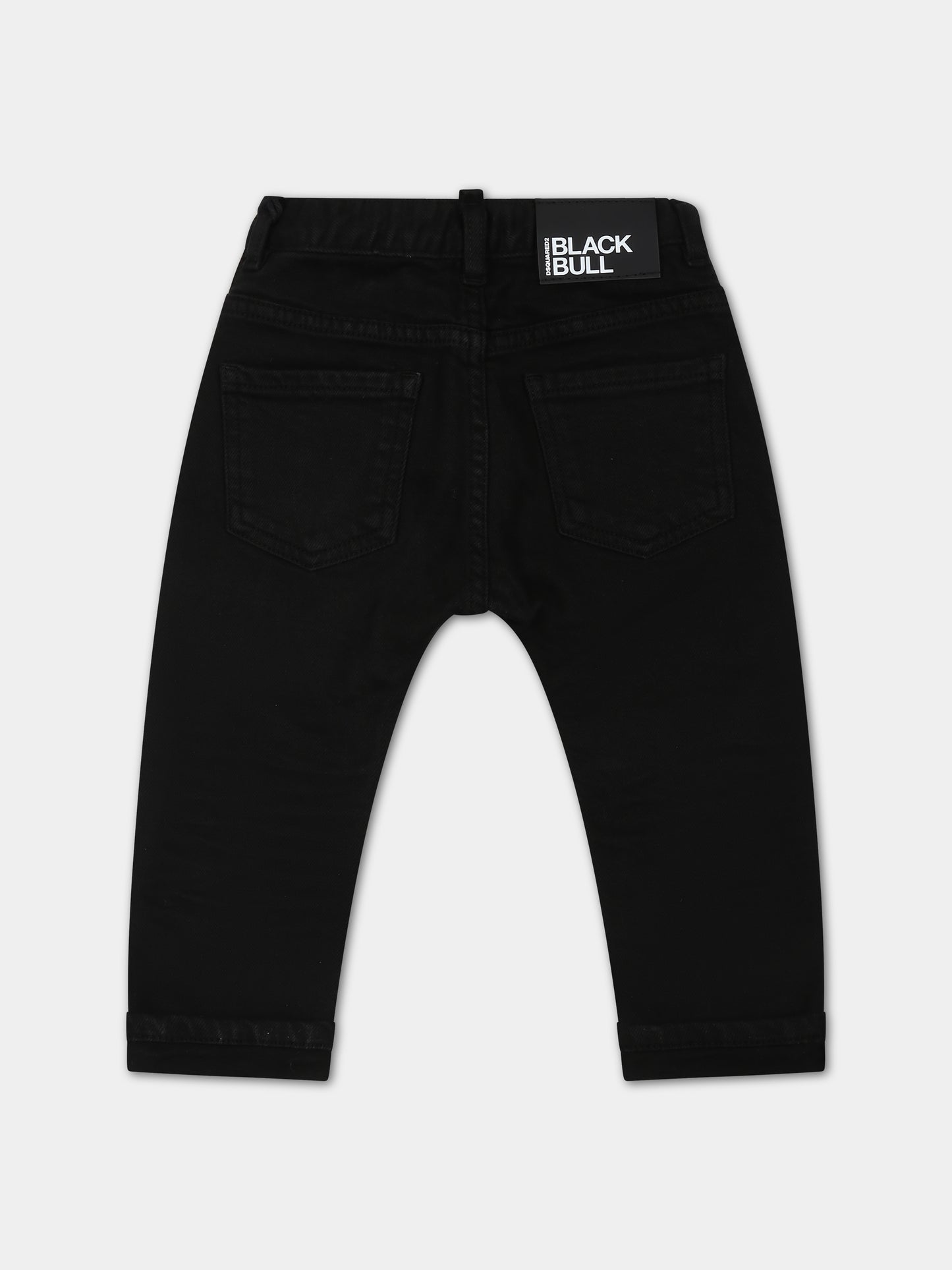 Jeans neri per neonato con patch logato,Dsquared2,DQ2061 D0A4E DQ900