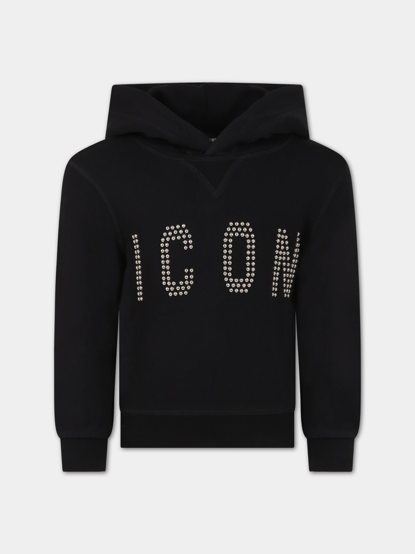 Felpa nera per bambino con scritta,Dsquared2,DQ2030 D0A22 DQ900