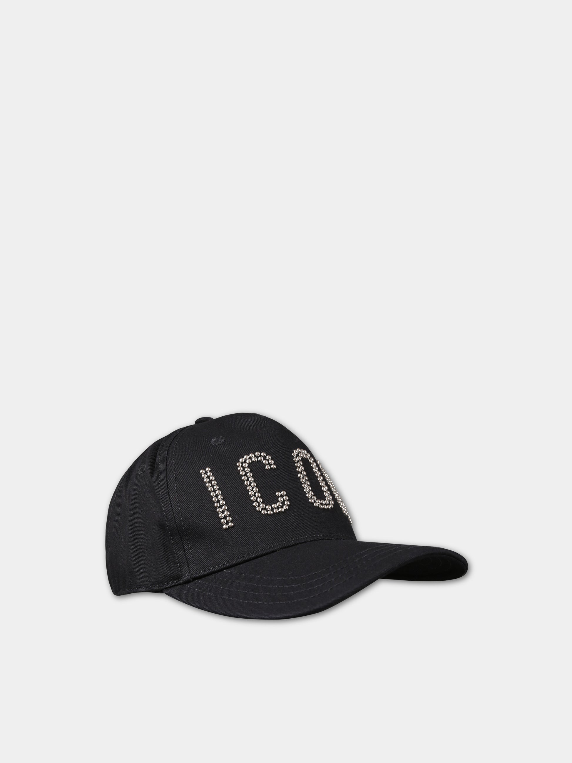 Cappello nero per bambino con scritta,Dsquared2,DQ2063 D0096 DQ900