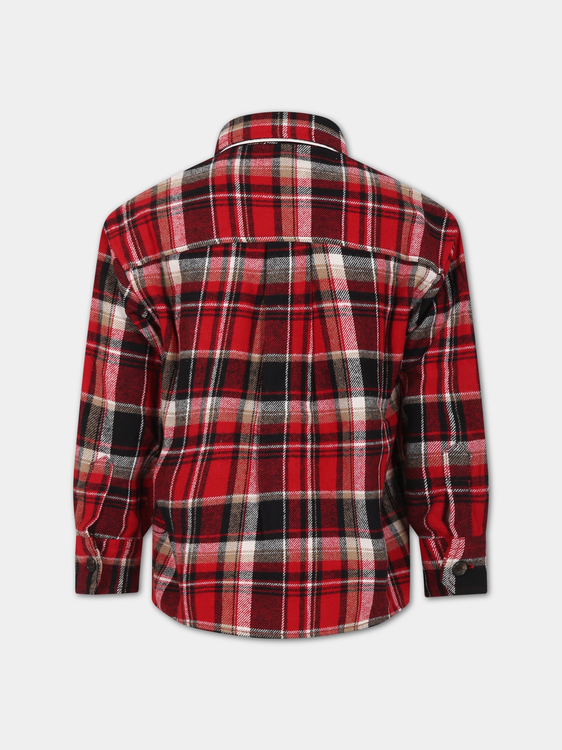 Camicia rossa per bambino con logo,Dsquared2,DQ1908 D0A5G DQ452