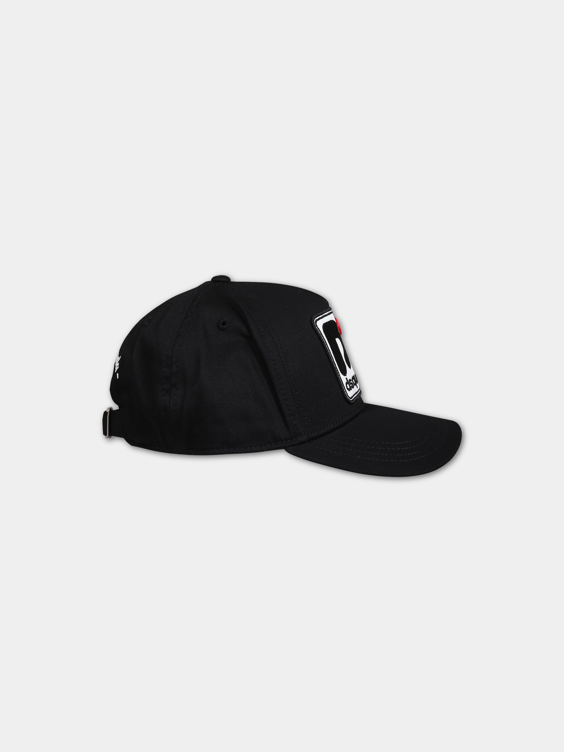 Cappello nero per bambino con logo,Dsquared2,DQ1947 D00YT DQ900