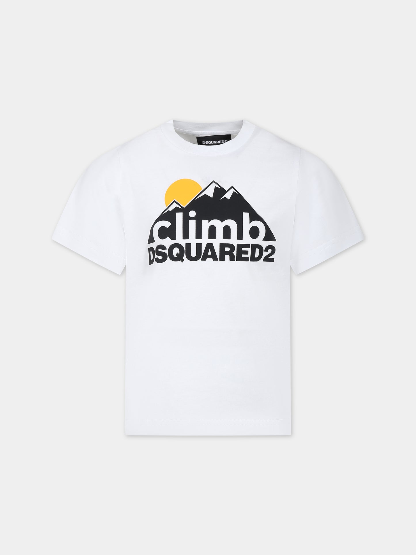 T-shirt bianca per bambino con logo,Dsquared2,DQ1975 D0A3Z DQ100