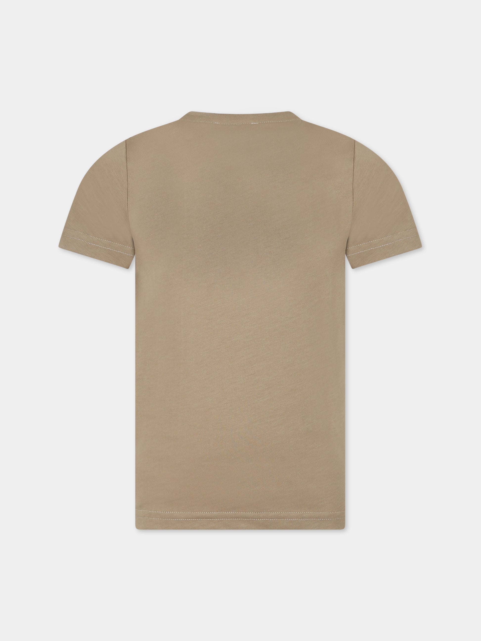 T-shirt beige per bambino con logo,Dsquared2,DQ1983 D00MV DQ716
