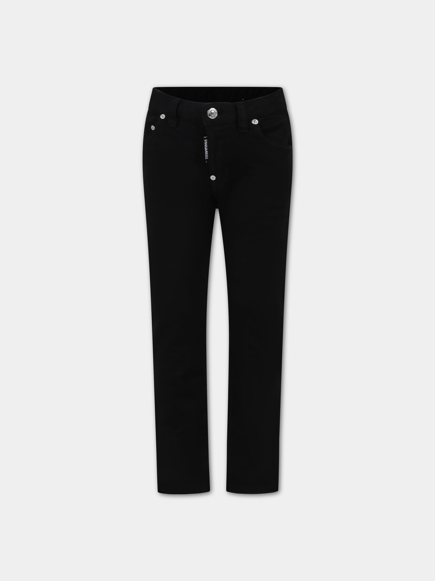 Jeans neri per bambino con patch logato,Dsquared2,DQ2060 D0A4E DQ900