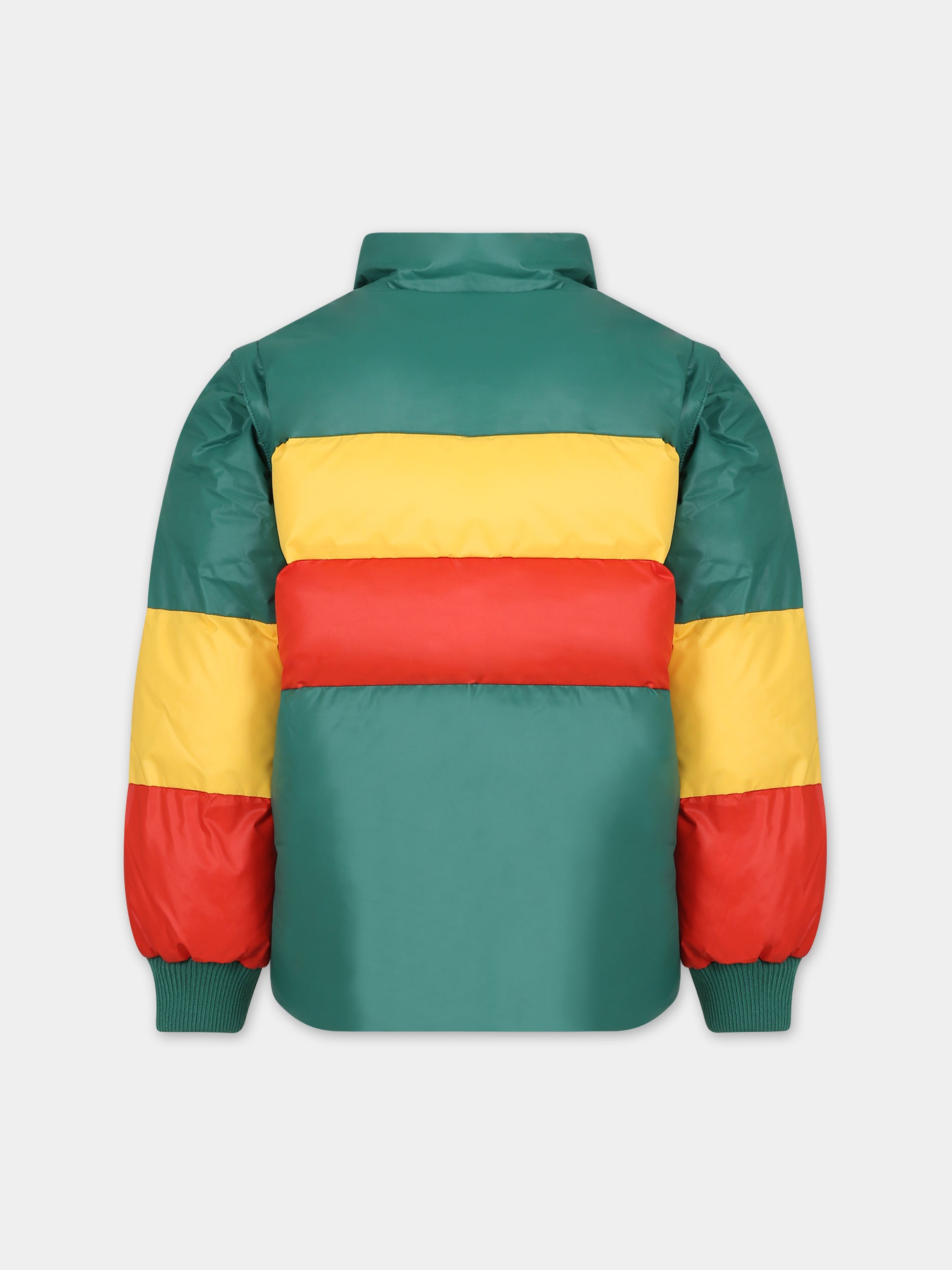 Piumino verde per bambino con logo,Mini Rodini,2371010375