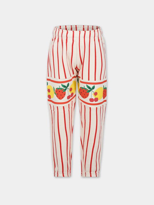 Pantaloni avorio per bambini con stampa frutta,Mini Rodini,2373013000