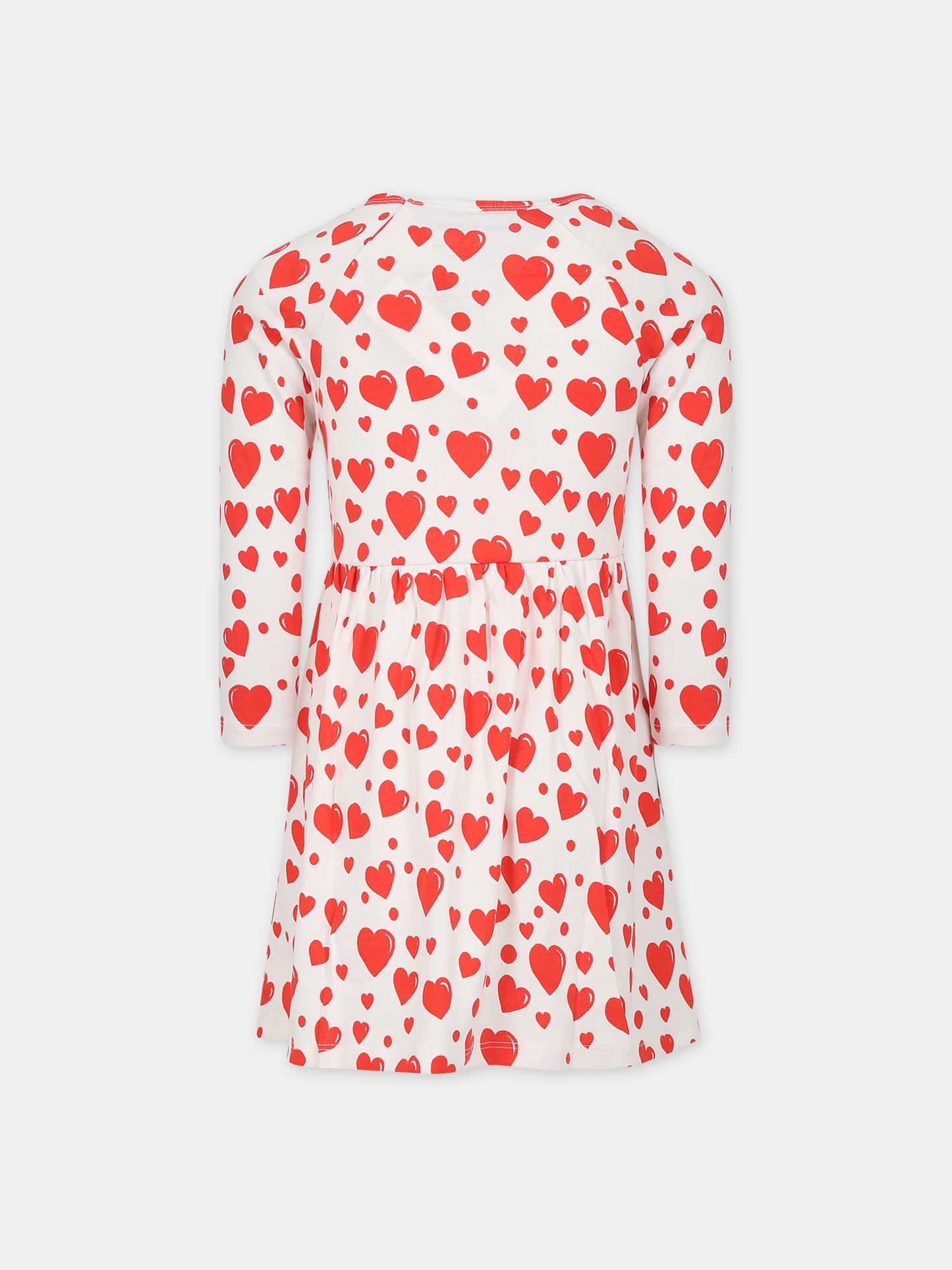Vestito bianco per bambina con stampa cuori,Mini Rodini,2375010600