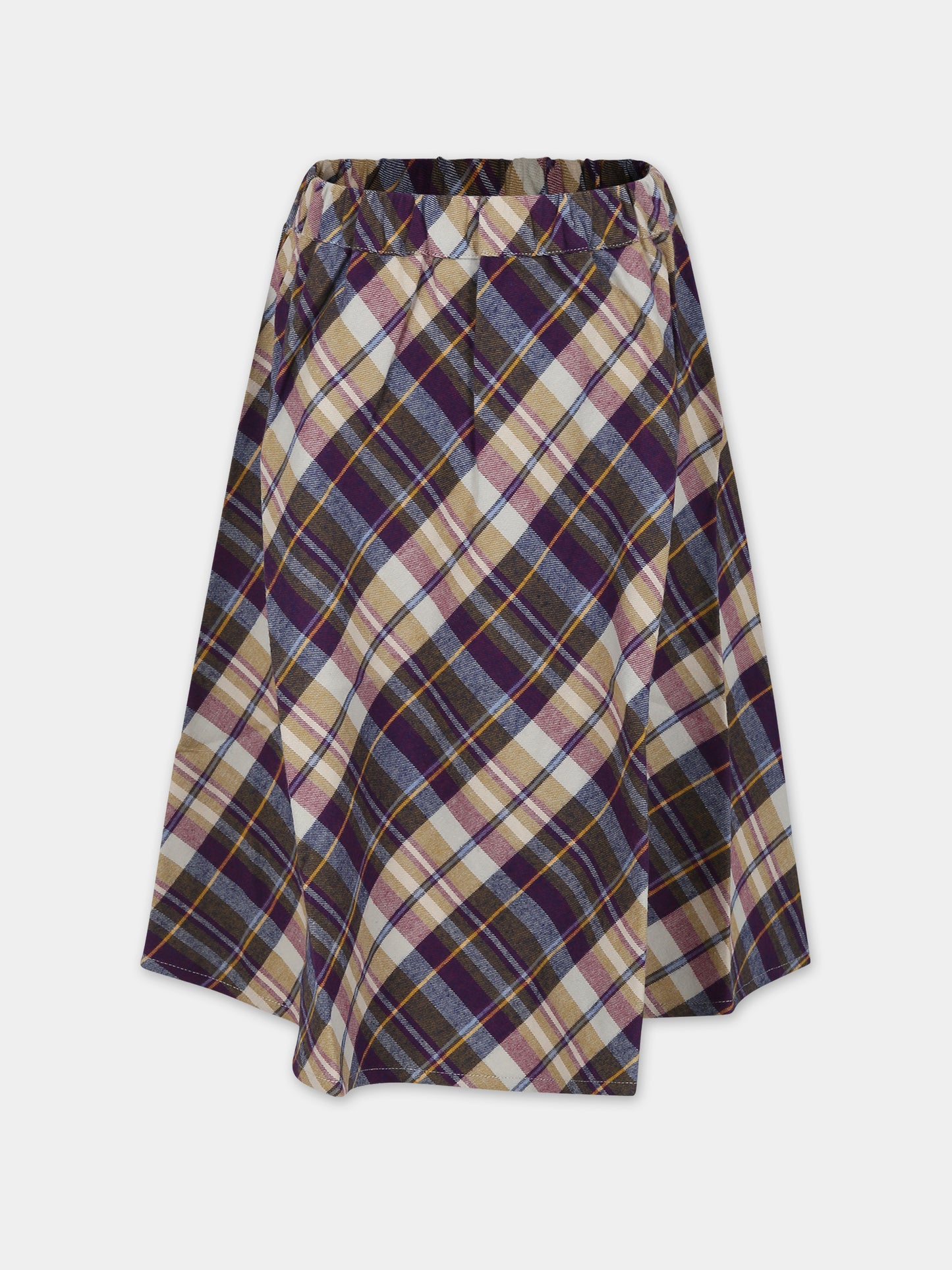 Gonna causal multicolor per bambina con motivo tartan,The New Society,W23KWVSK13C2