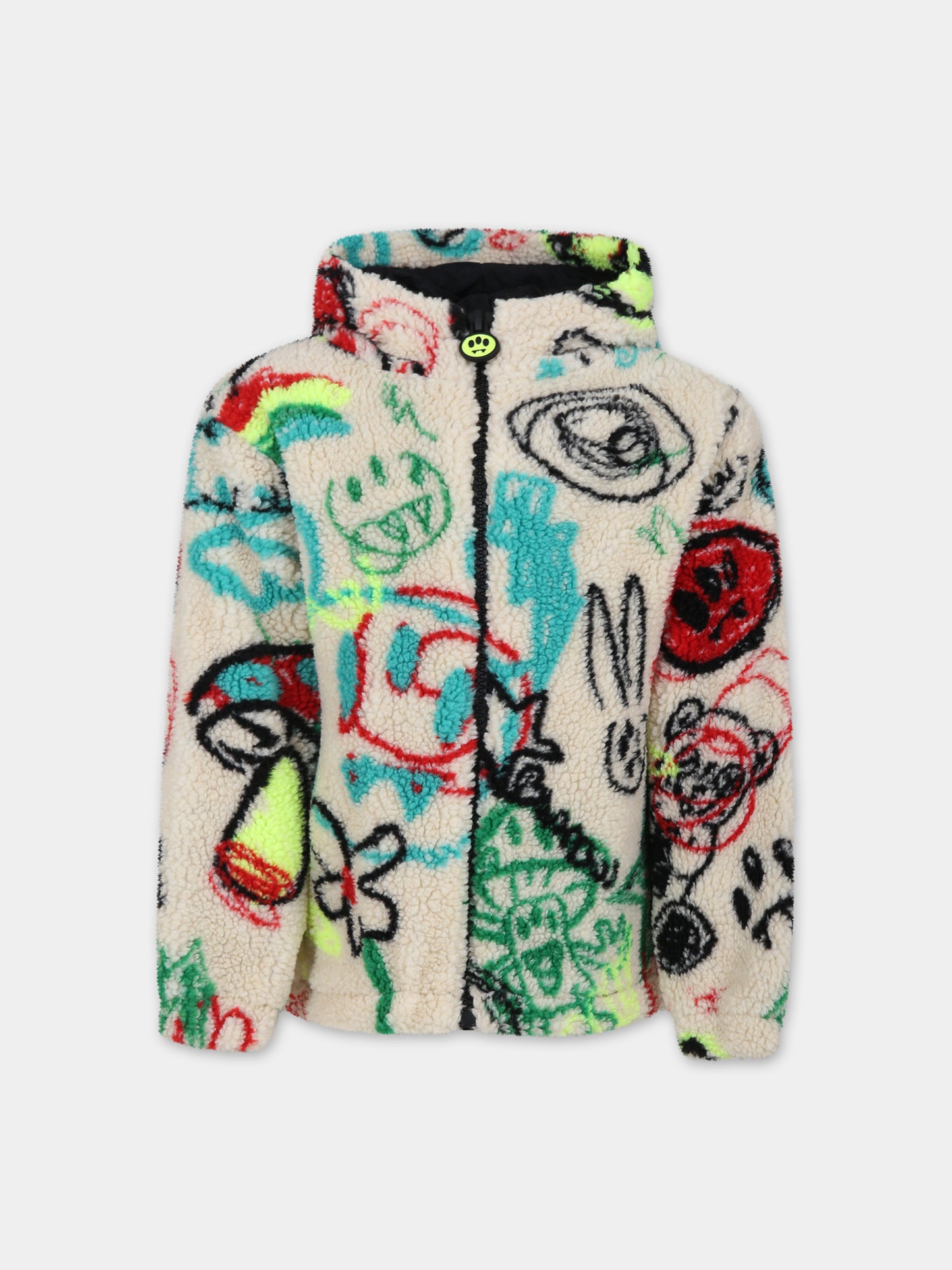 Giacca beige per bambini con smile e logo,Barrow,F3BKJUZH006 BW009