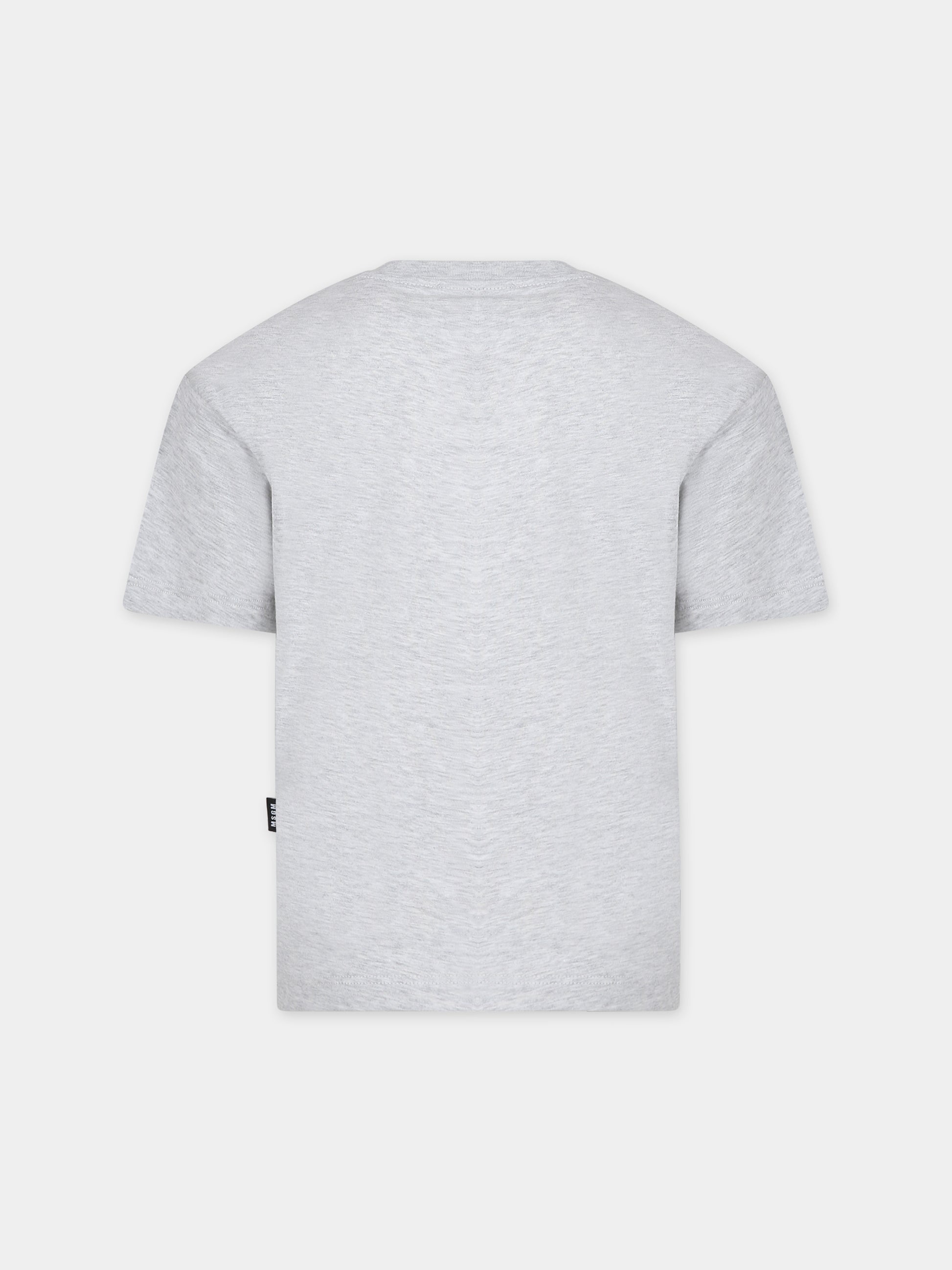 T-shirt grigia per bambini con logo,Msgm Kids,F3MSJUTH205 107