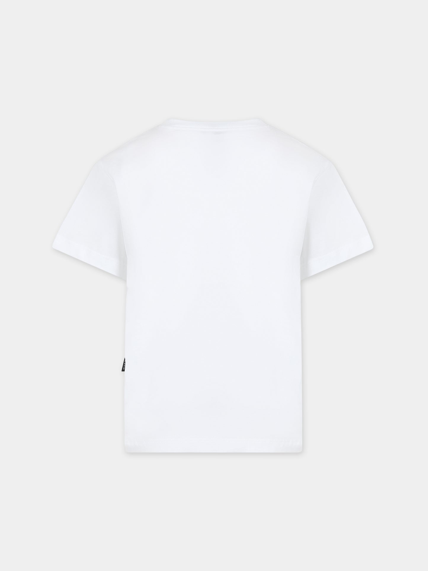 T-shirt bianca per bambini con logo,Msgm Kids,F3MSJUTH205 001