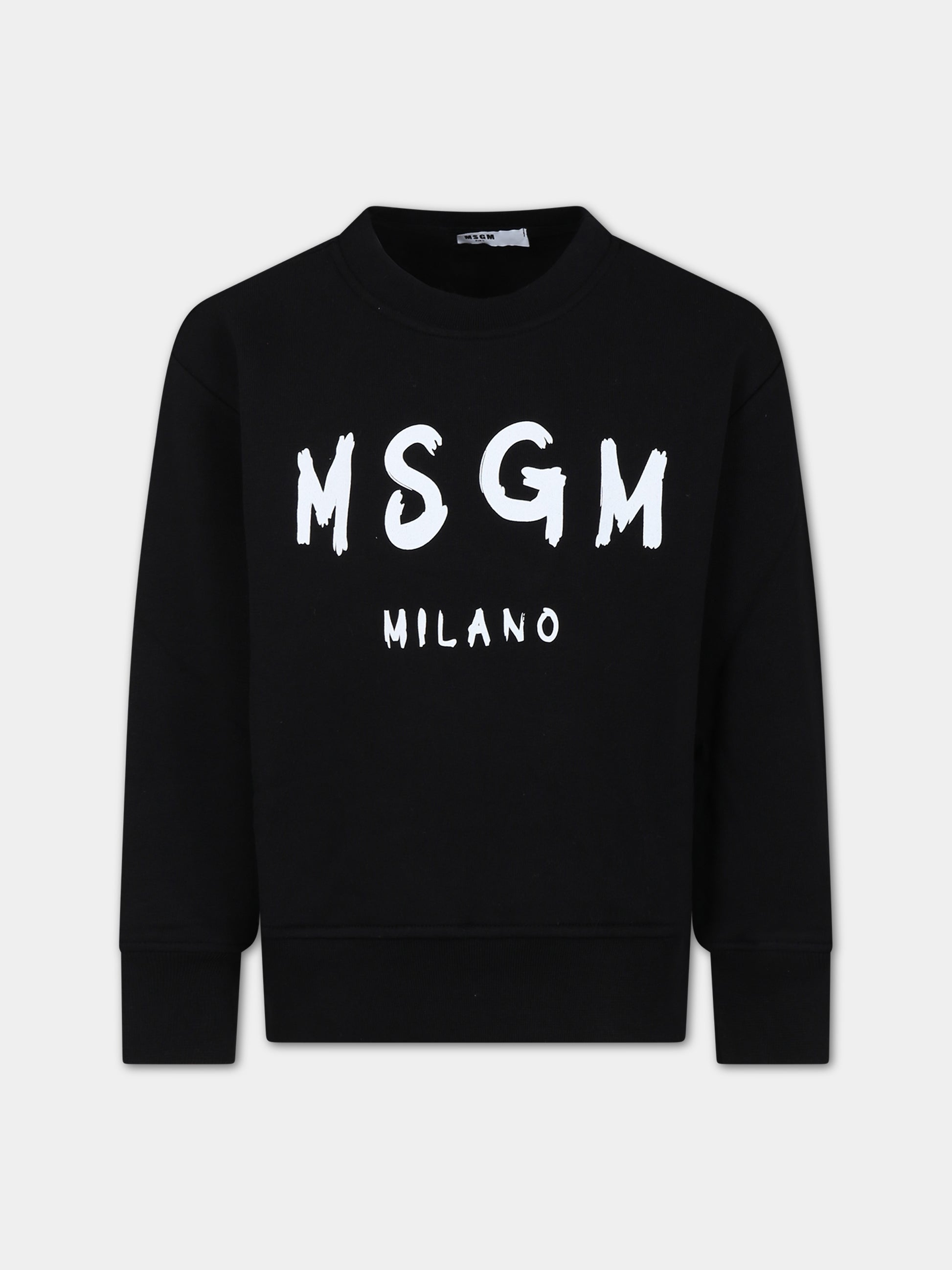Felpa nera per bambini con logo,Msgm Kids,F3MSJUSW022 110