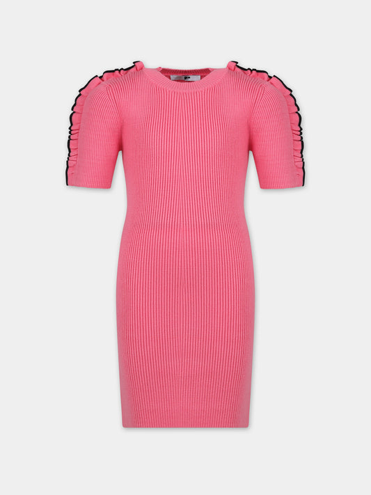 Vestito rosa per bambina con logo,Msgm Kids,F3MSJGDR124 045