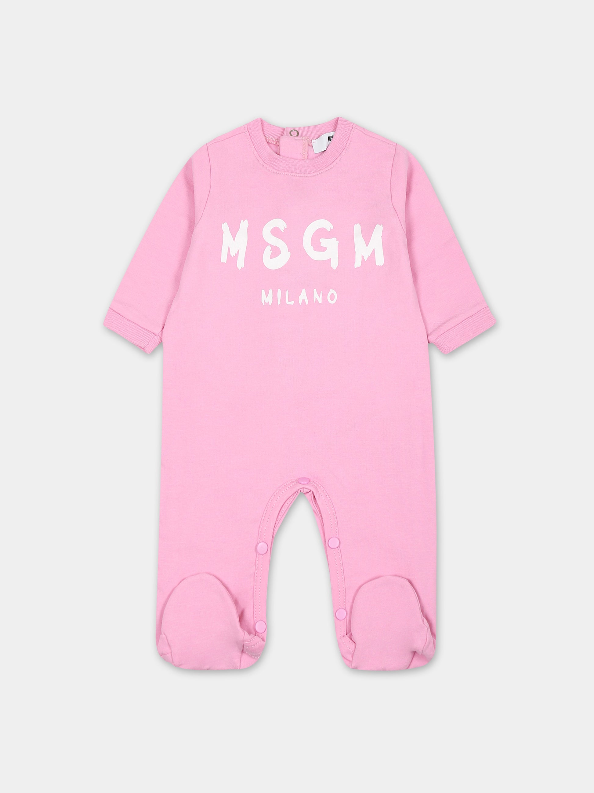 Set rosa per neonata con logo,Msgm Kids,F3MSUBRS035 042