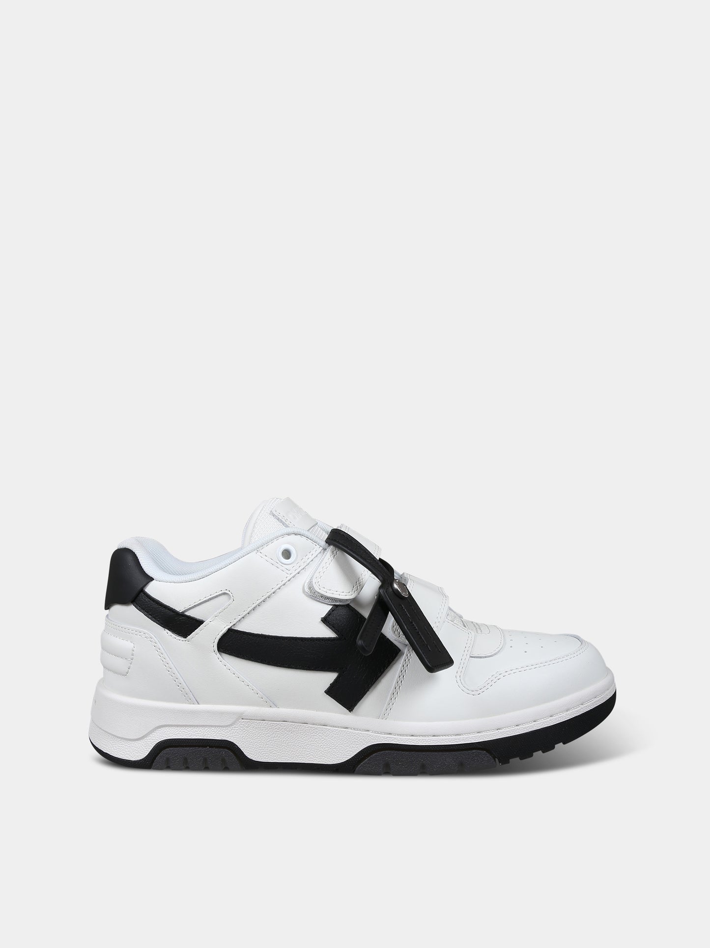 Sneakers basse bianche per bambini con iconica freccia,Off White,OBIA008F23LEA0010110