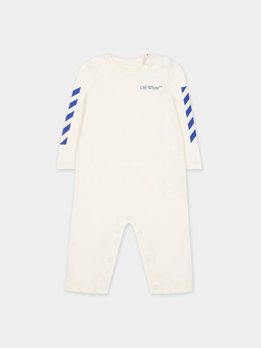 Tutina bianca per neonato con logo,Off White,OBXG001F23JER0010345