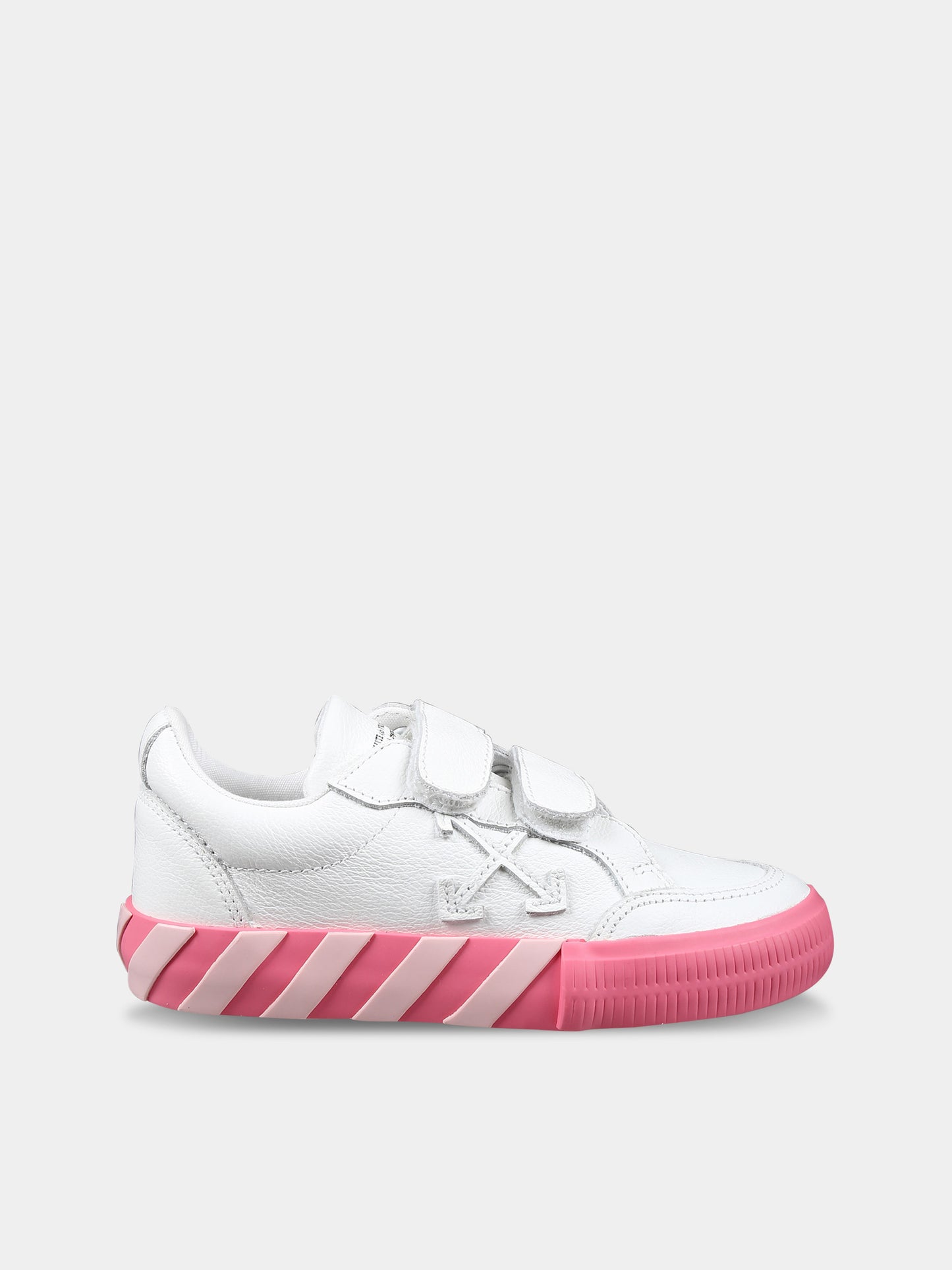 Sneakers basse bianche per bambina con iconica freccia,Off White,OGIA003F23LEA0010130