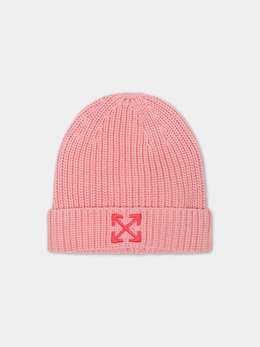 Cappello rosa per bambina,Off White,OGLC001F23KNI0013032