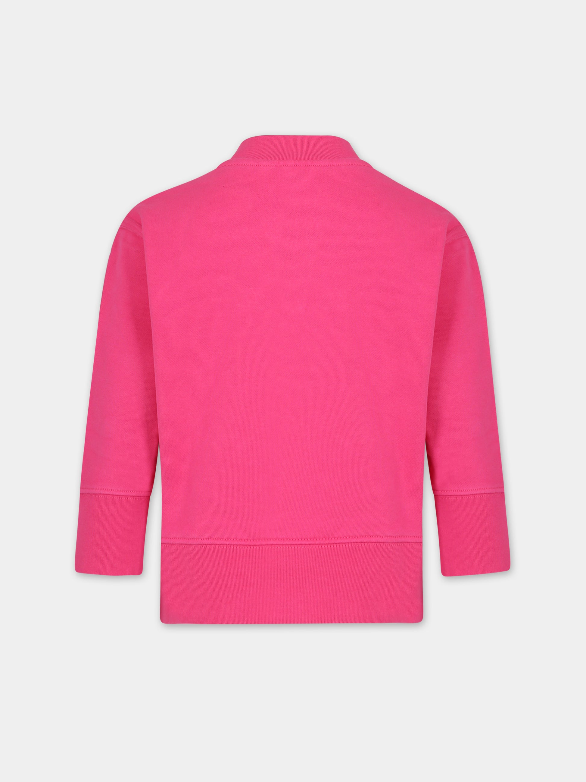 Felpa fucsia per bambina con logo,Palm Angels,PGBA002C99FLE0023201