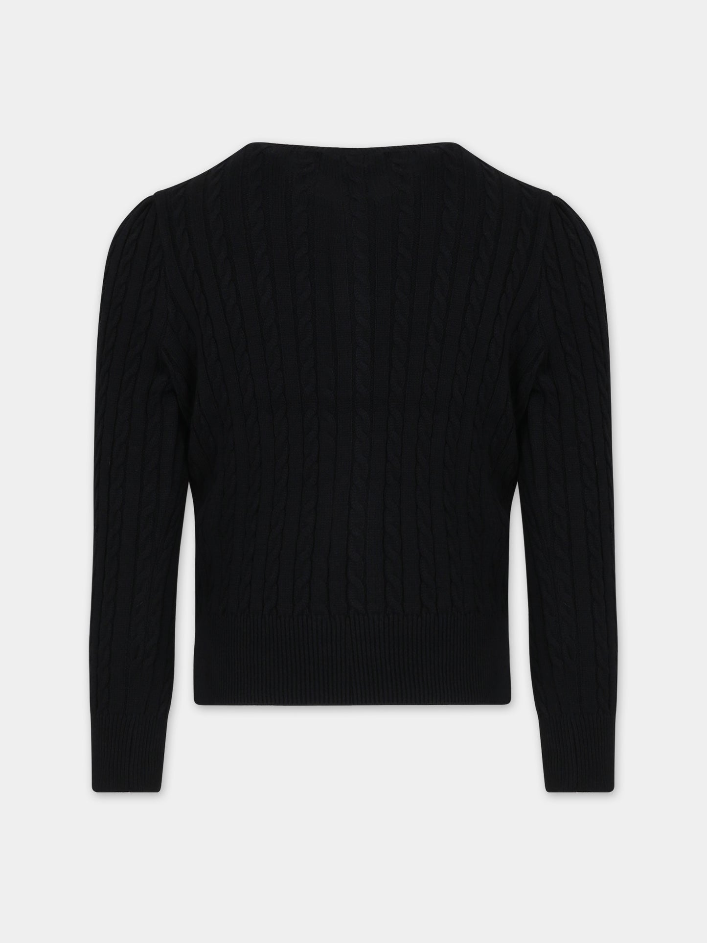 Cardigan blu per bambina con orso,Ralph Lauren Kids,919829002