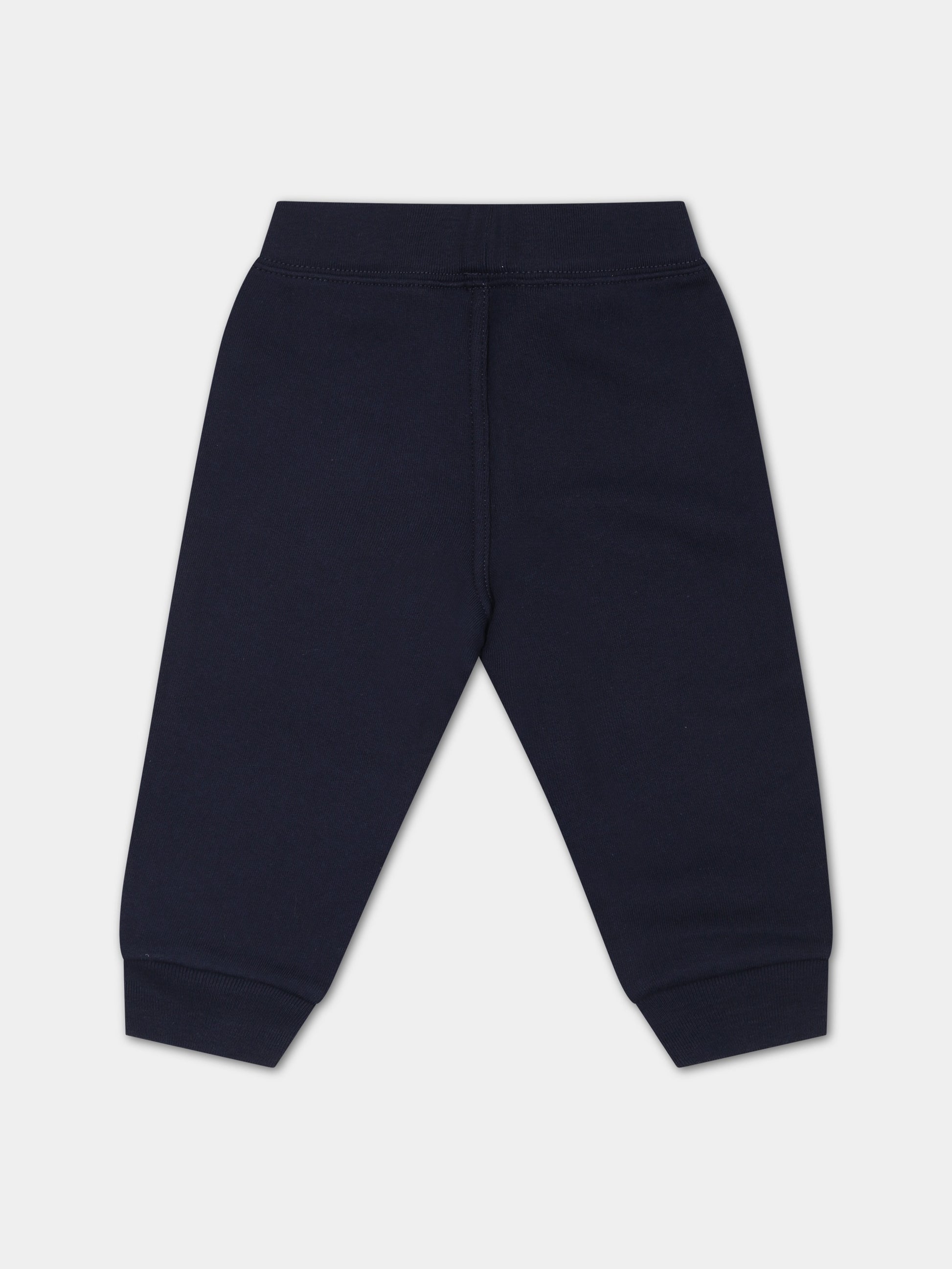 Pantaloni blu per neonato con cavallino,Ralph Lauren Kids,720897003