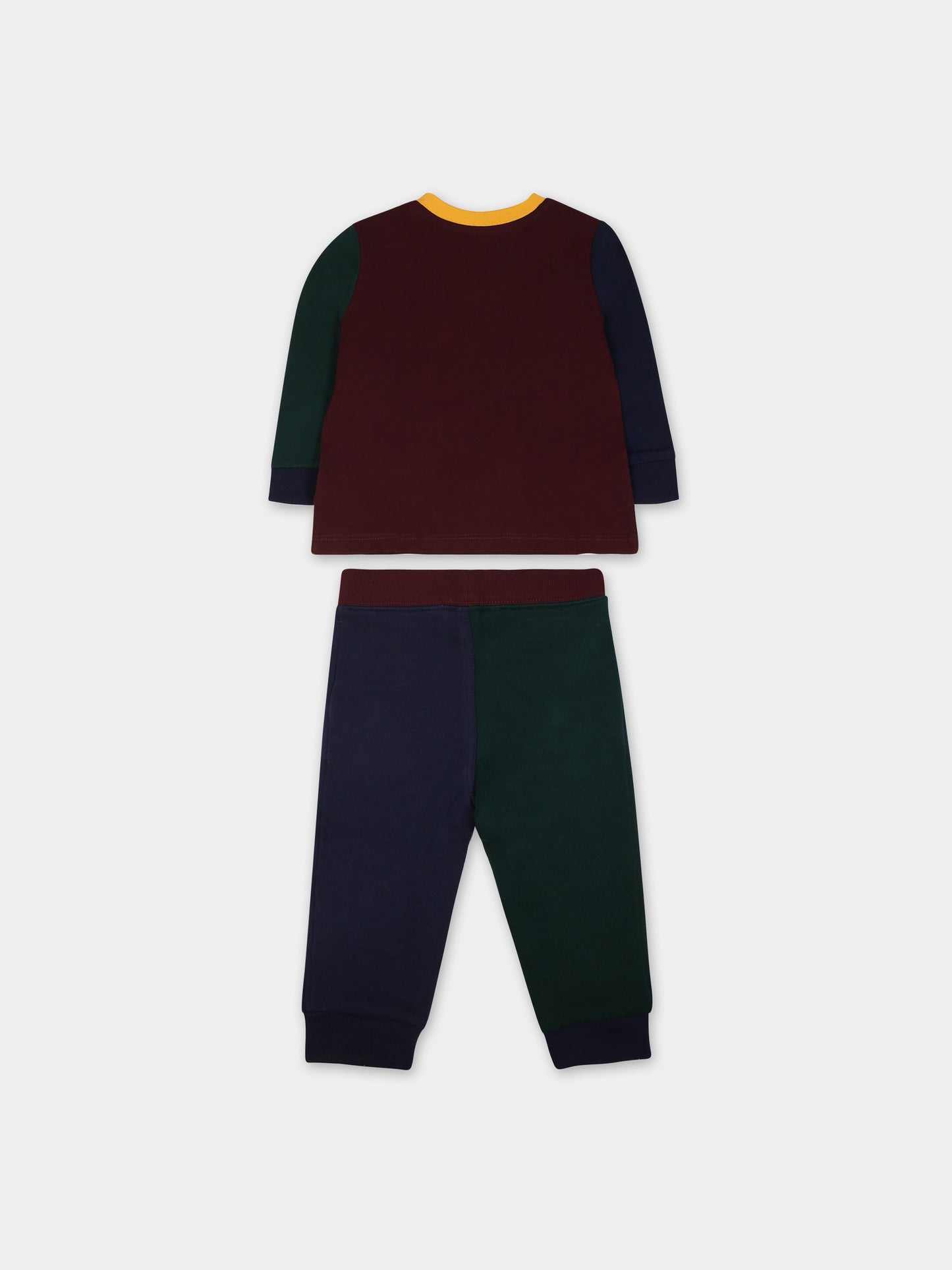 Completo bordeaux per neonato con orso e logo,Ralph Lauren Kids,920334001