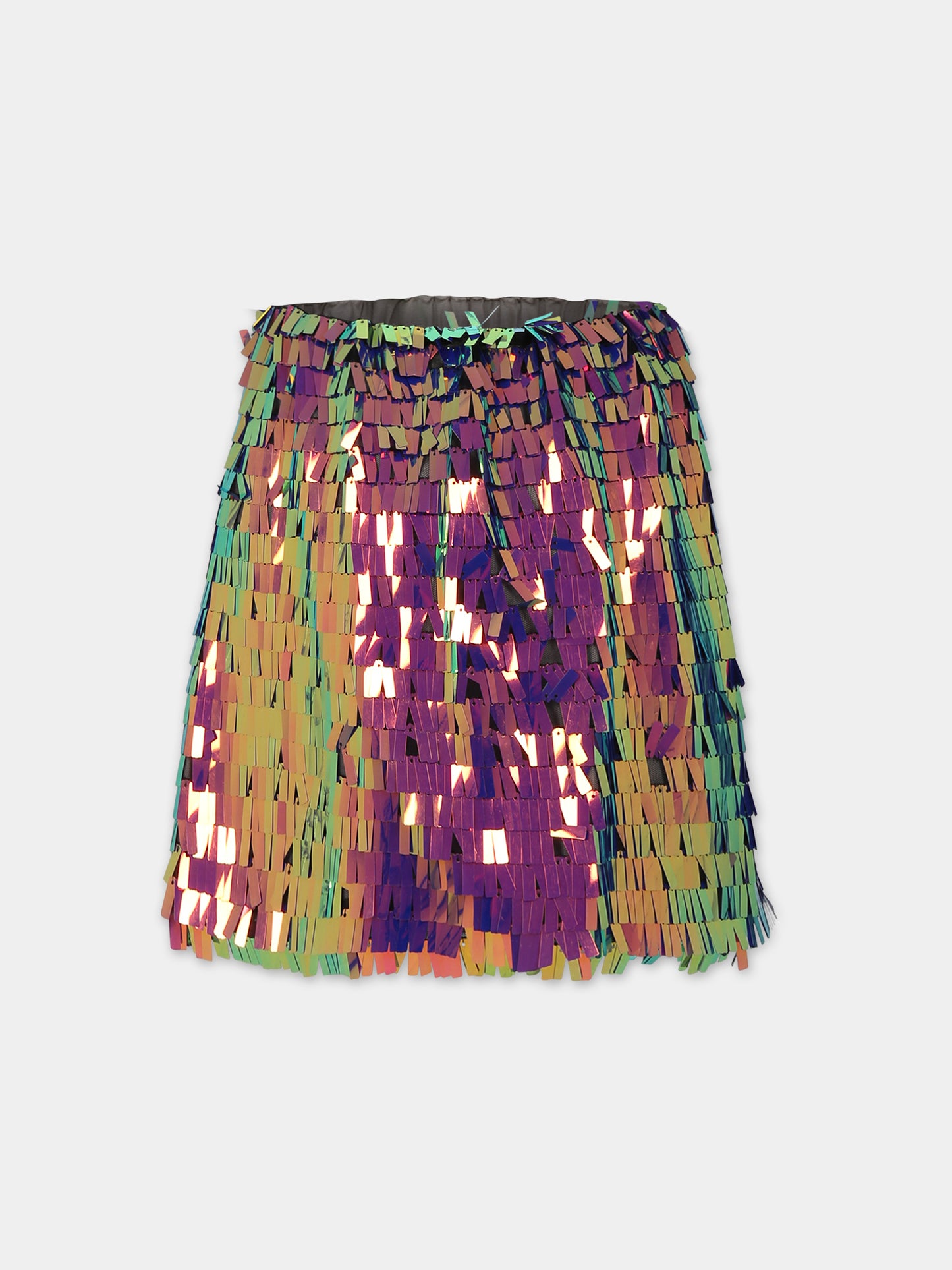 Gonna viola per bambina con paillettes,Douuod Kids,DT7A71 U0109 930FU