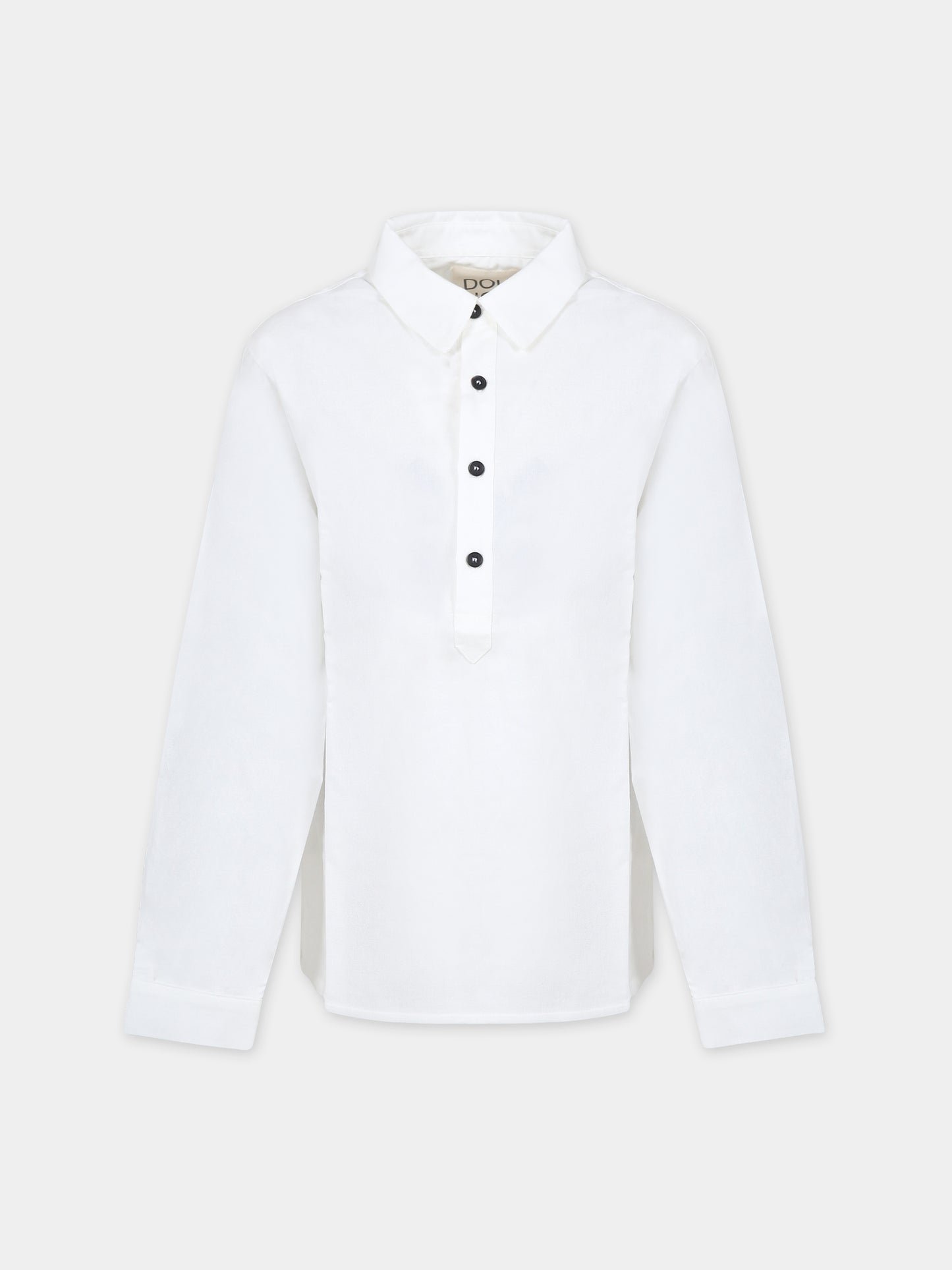 Camicia bianca per bambina con logo,Douuod Kids,DT5P00 P0342 100