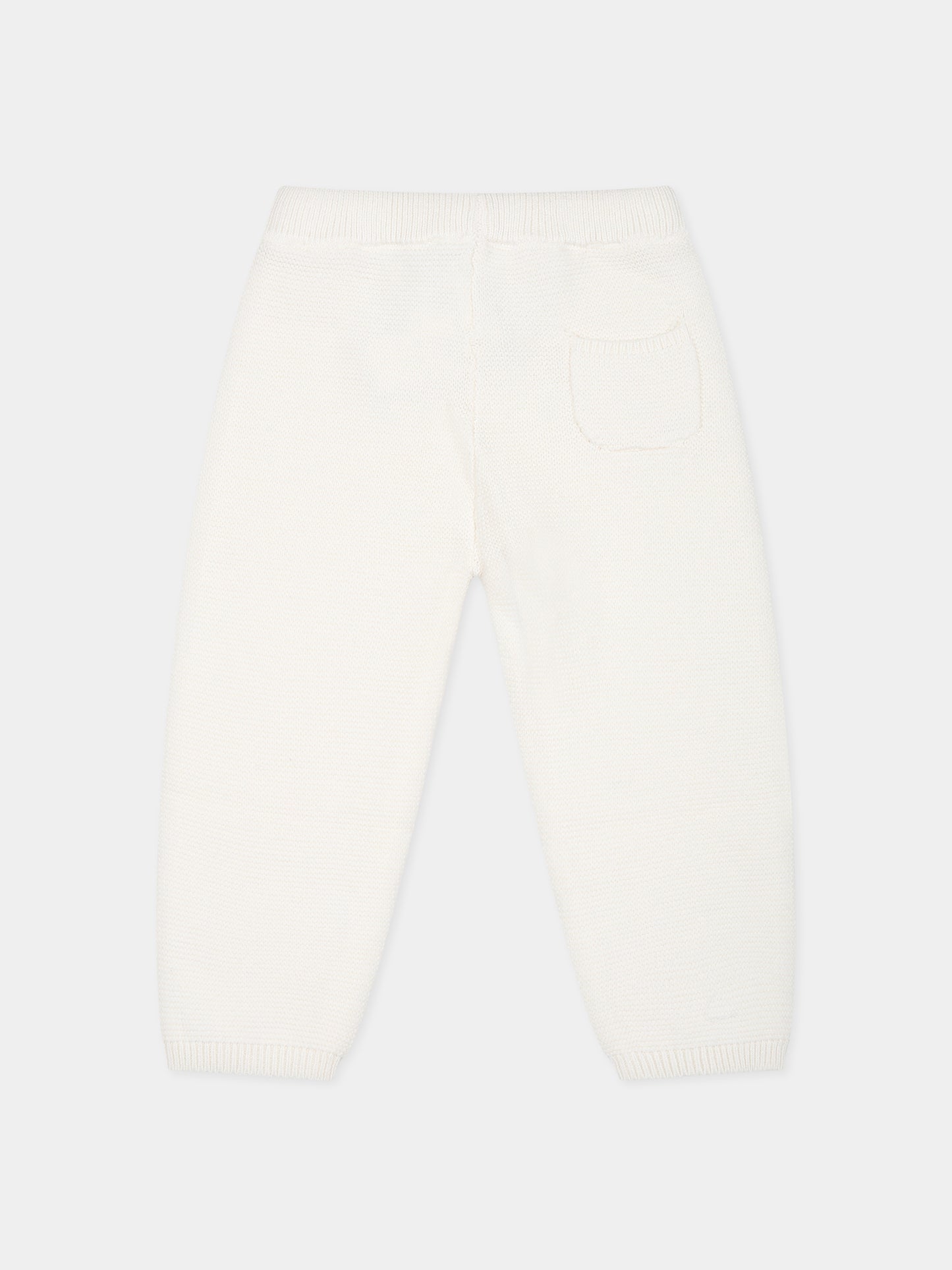 Pantaloni avorio per neonata con logo,Tartine Et Chocolat,TX22030-13
