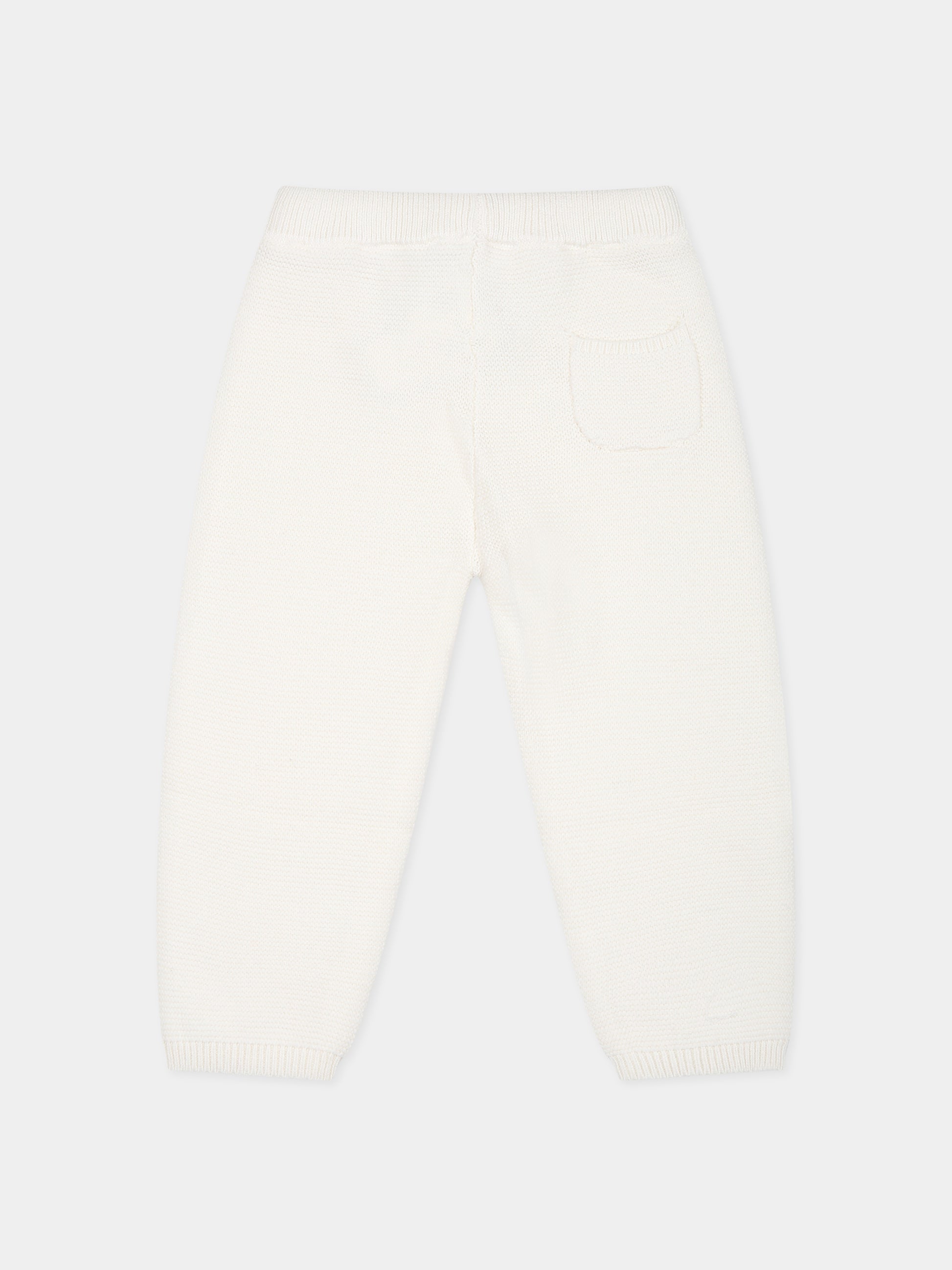 Pantaloni avorio per neonata con logo,Tartine Et Chocolat,TX22030-13