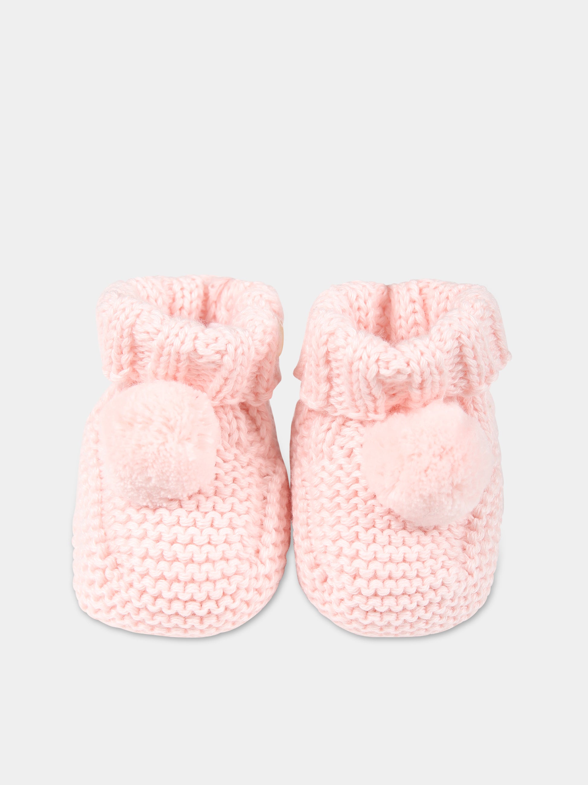 Babbucce rosa per neonata con pom pon,Tartine Et Chocolat,TX89000-31